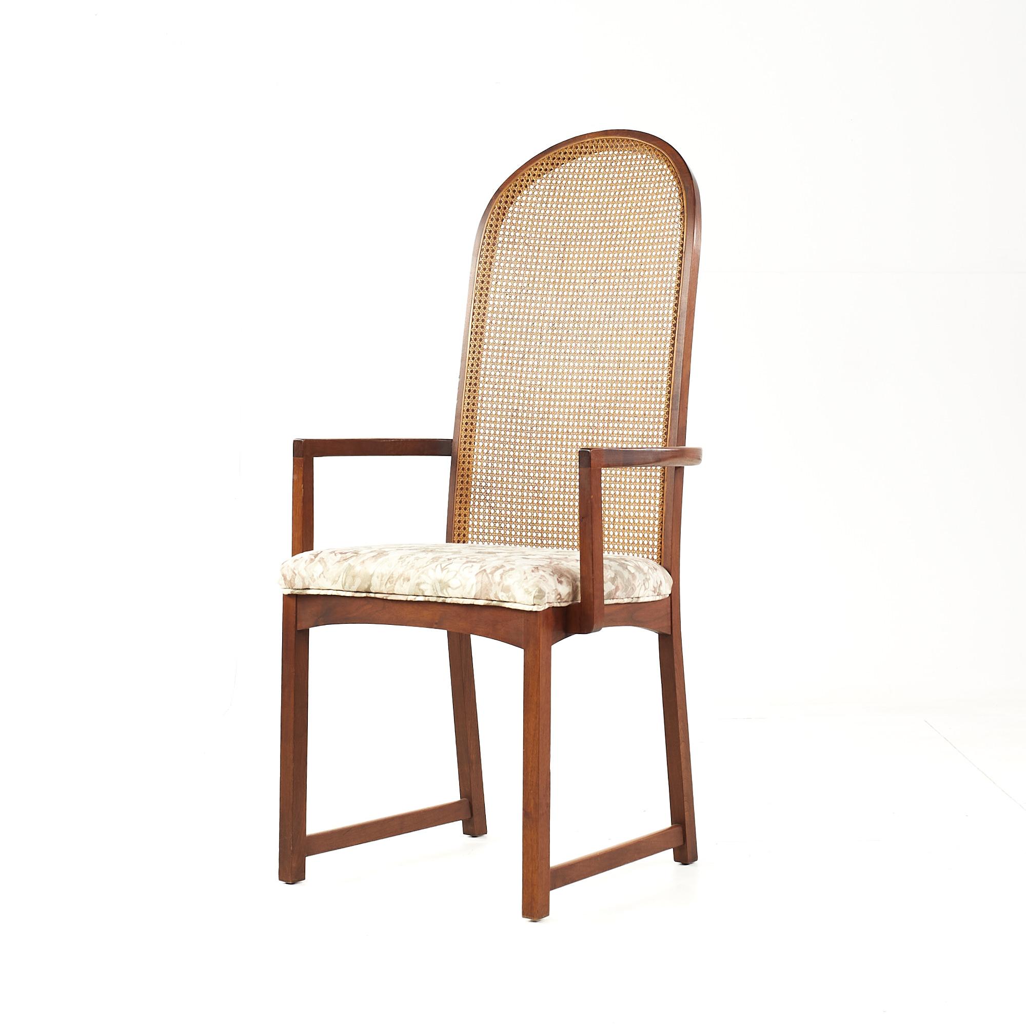 Milo Baughman for Directional MCM Walnut and Cane Back Dining Chairs - Set of 6 For Sale 6