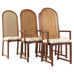Milo Baughman for Directional MCM Walnut and Cane Back Dining Chairs - Set of 6