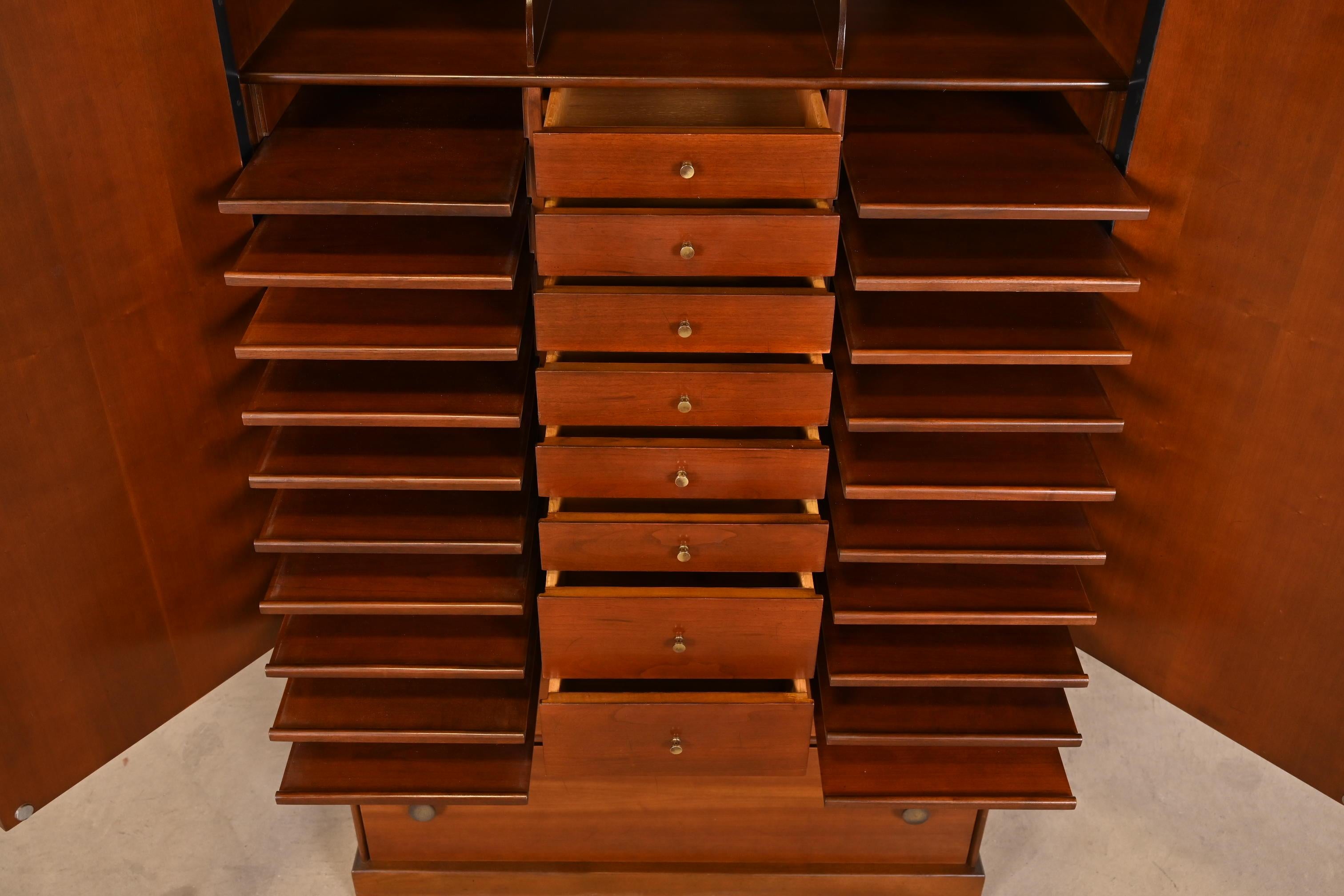 Brass Milo Baughman for Directional Mid-Century Modern Armoire Dresser, 1960s For Sale