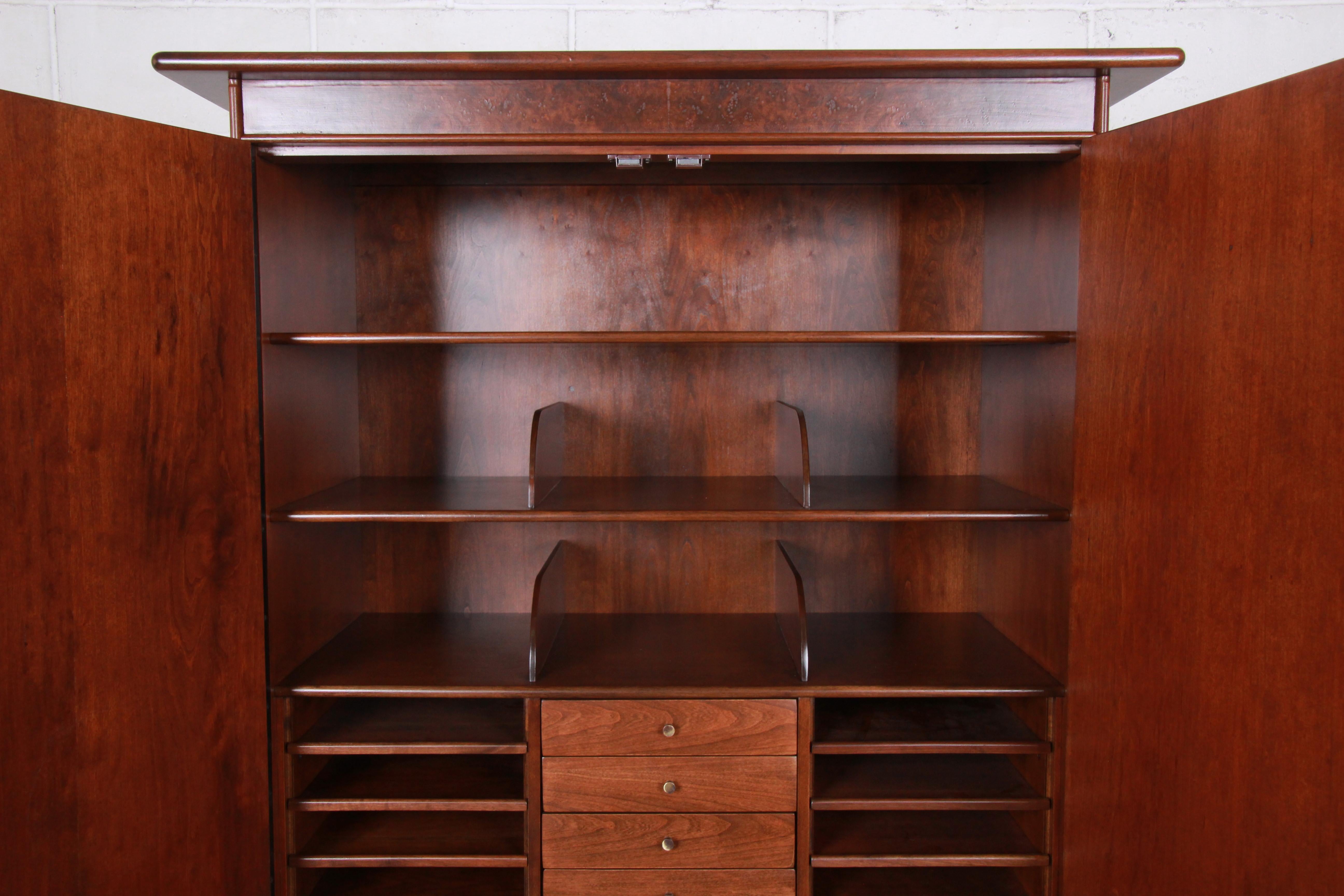 Milo Baughman for Directional Mid-Century Modern Armoire Dresser, Newly Restored 2