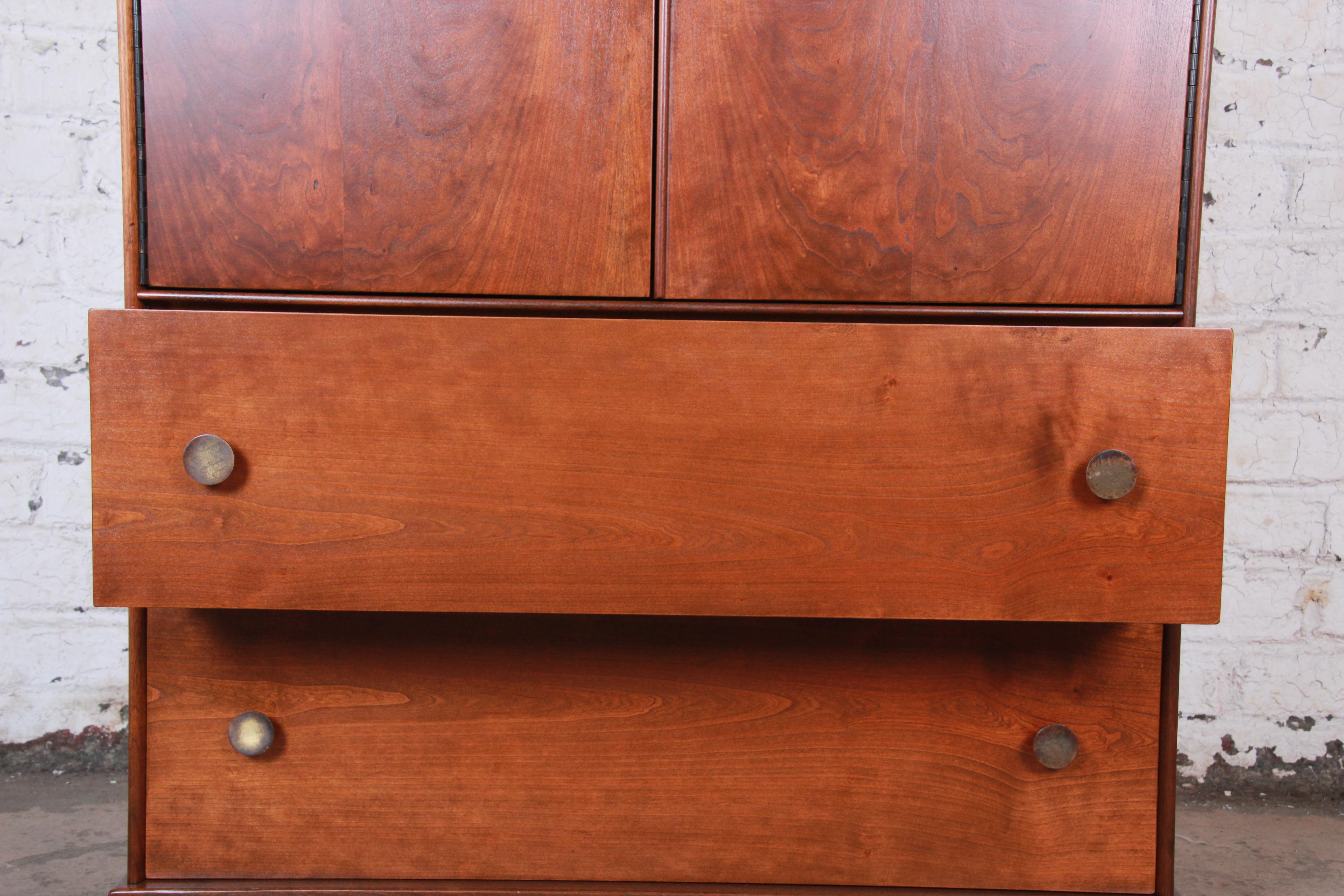 Milo Baughman for Directional Mid-Century Modern Armoire Dresser, Newly Restored 6