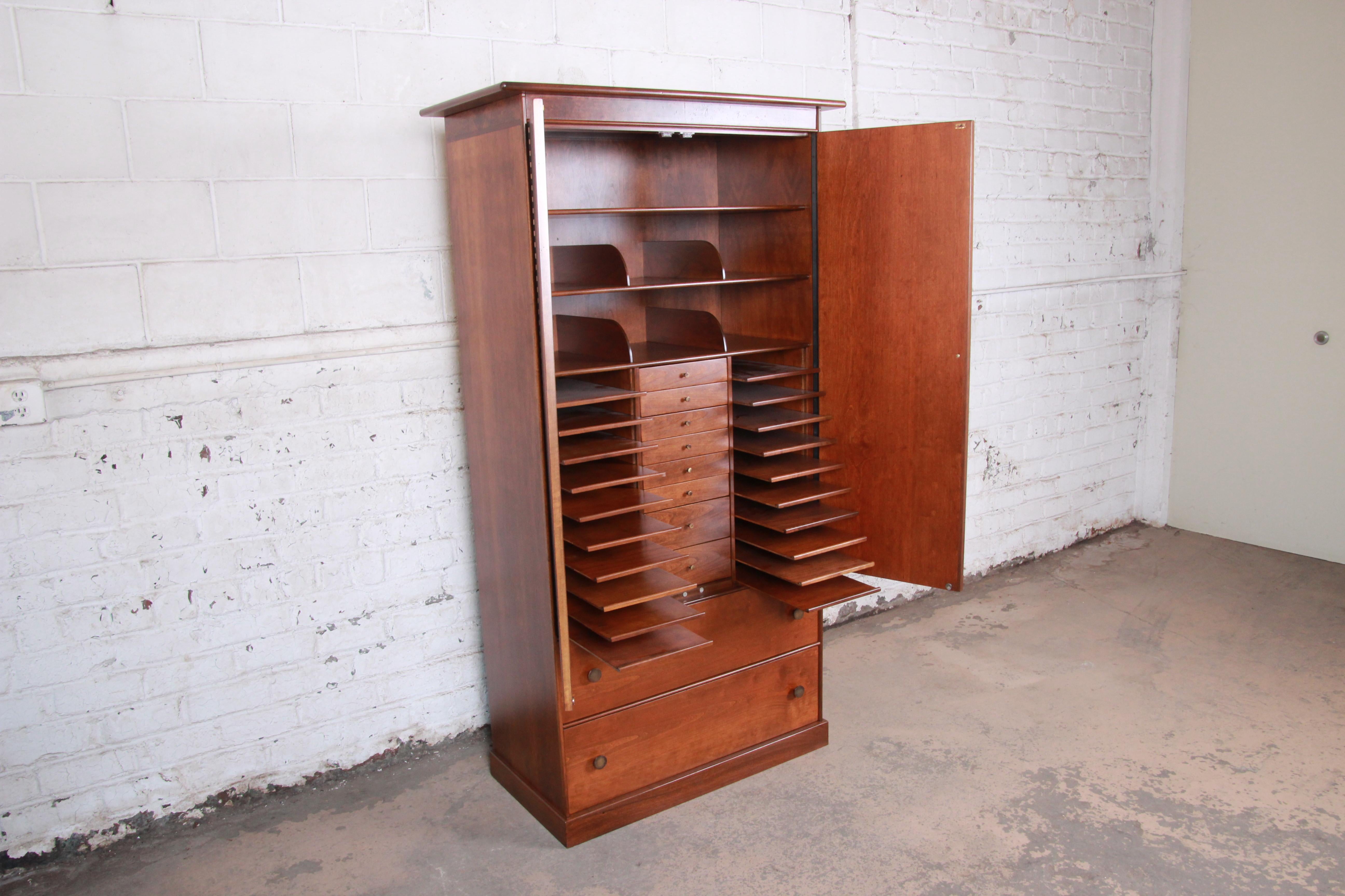 Milo Baughman for Directional Mid-Century Modern Armoire Dresser, Newly Restored In Good Condition In South Bend, IN