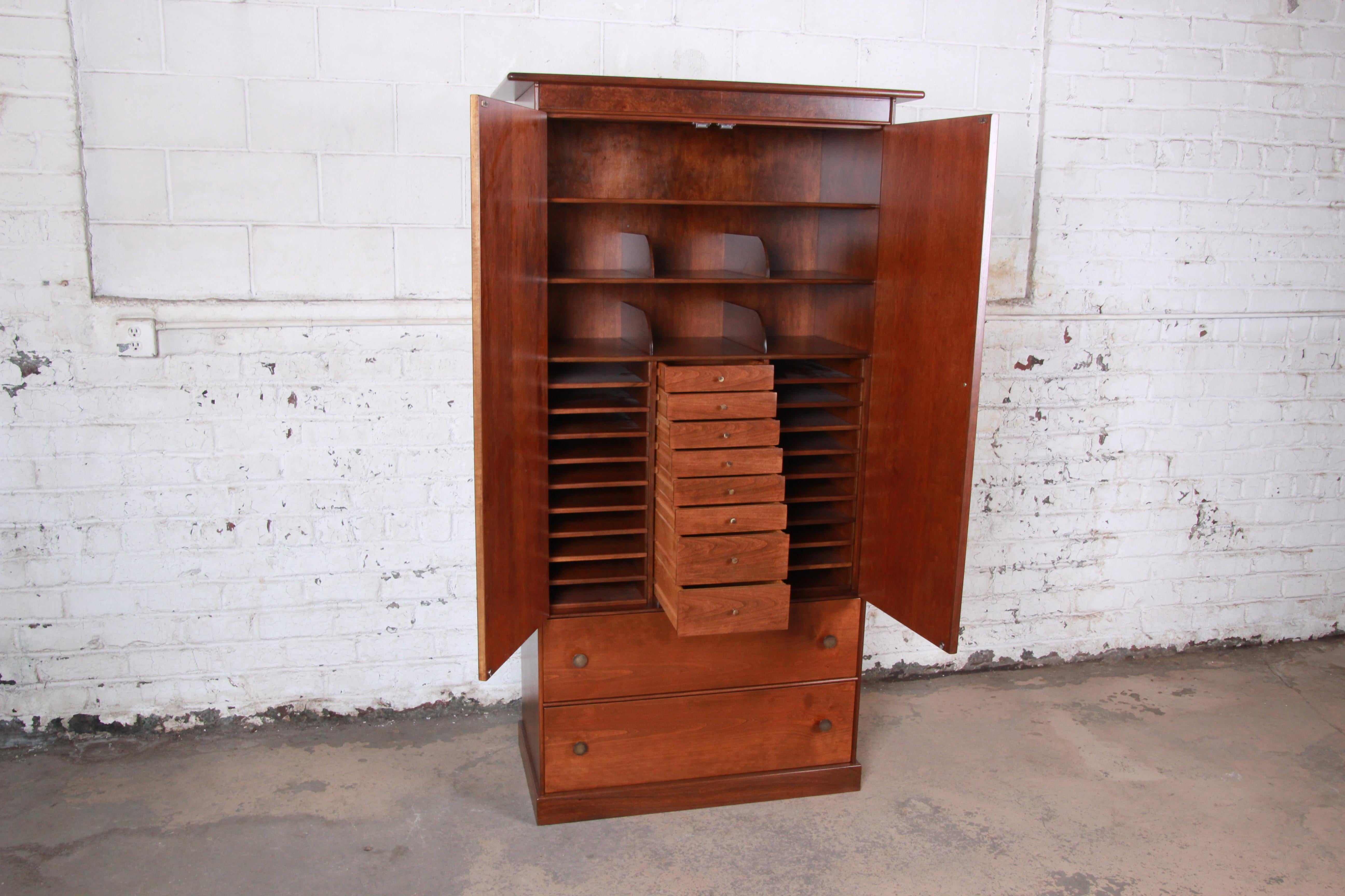 Mid-20th Century Milo Baughman for Directional Mid-Century Modern Armoire Dresser, Newly Restored