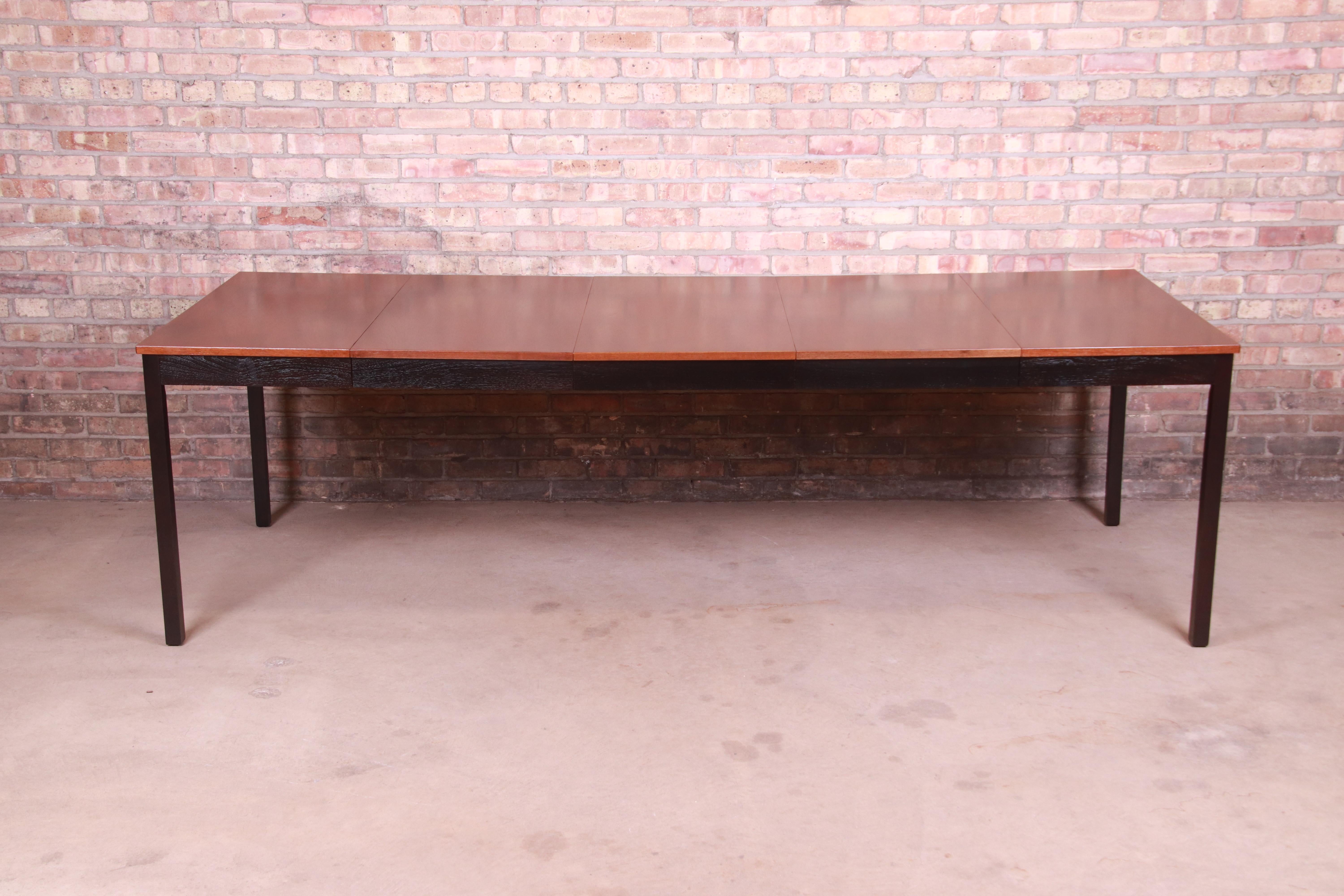 American Milo Baughman for Directional Mid-Century Modern Walnut Dining Table, Refinished For Sale