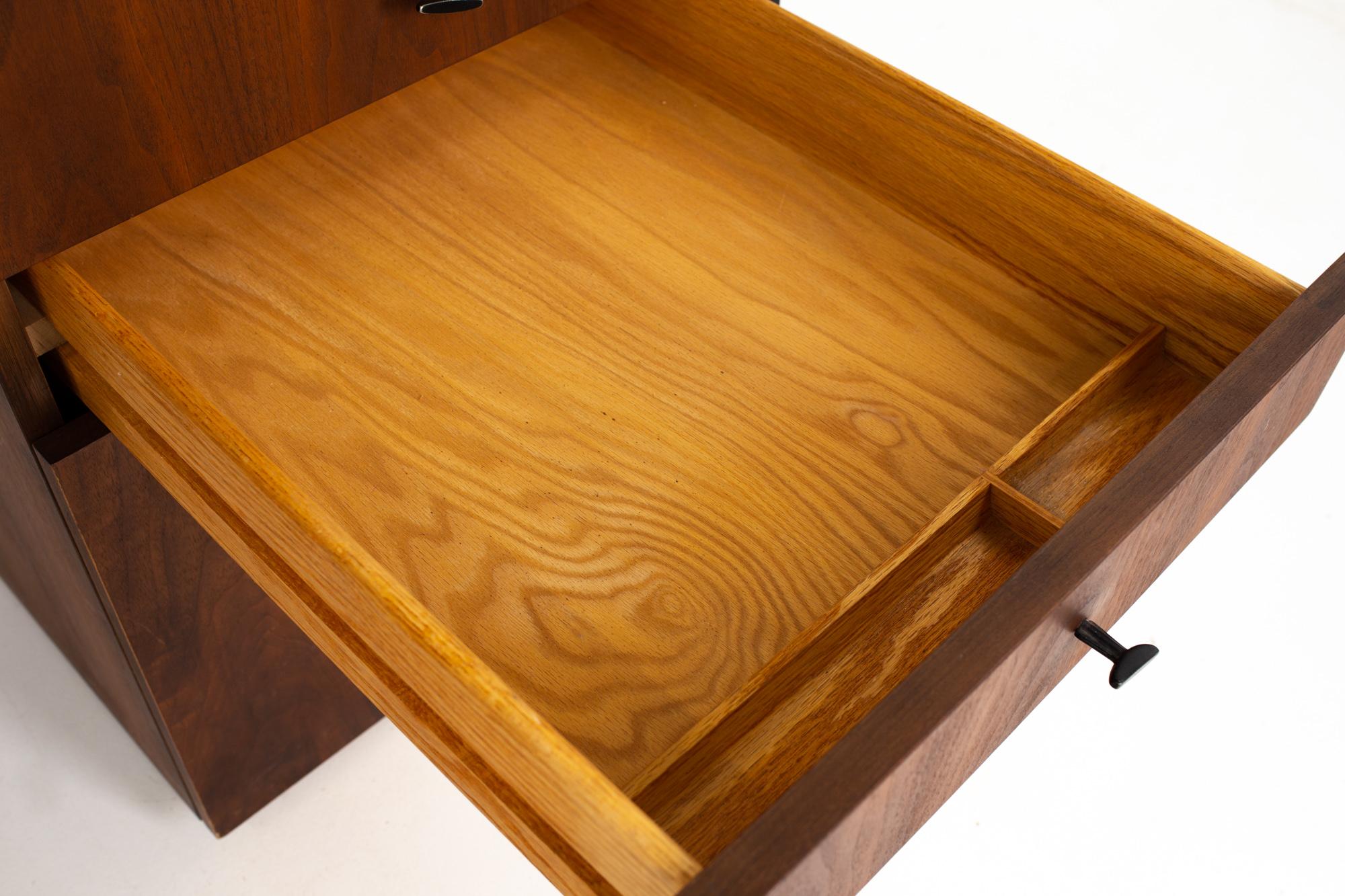 Milo Baughman for Directional Mid Century Parsons Writing Desk with Modular File 6