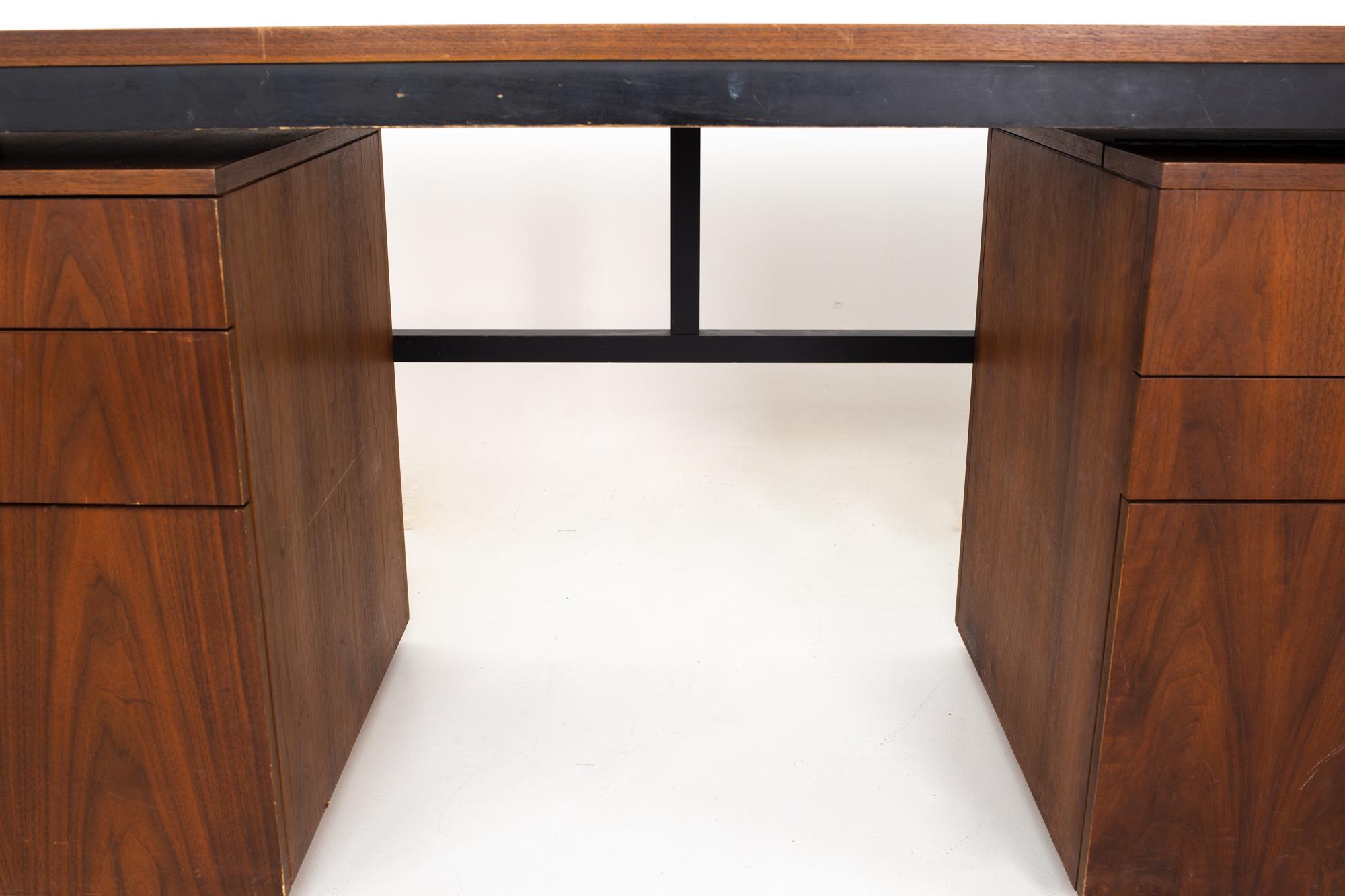 Milo Baughman for Directional Mid Century Parsons Writing Desk with Modular File 1