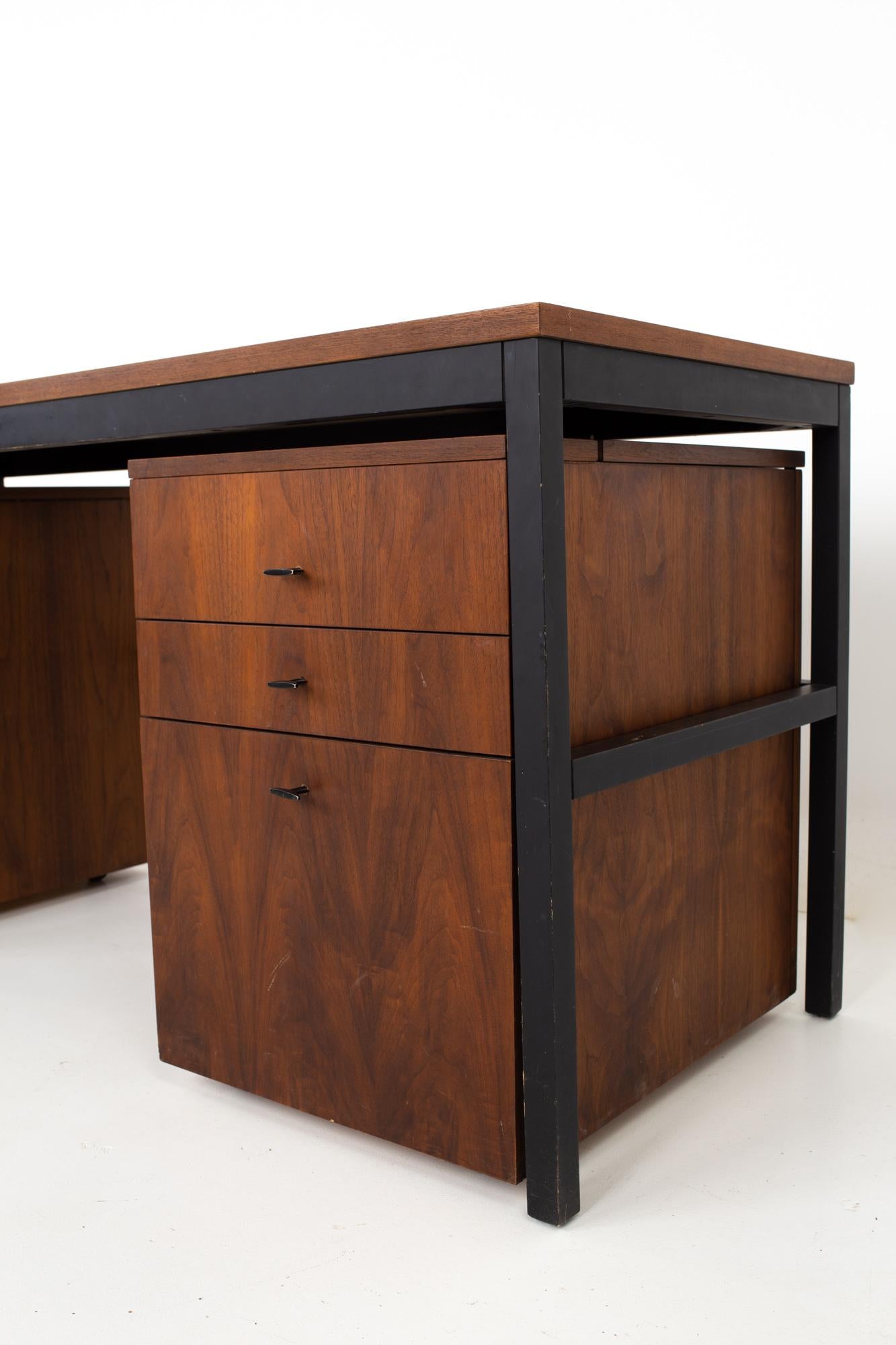 Milo Baughman for Directional Mid Century Parsons Writing Desk with Modular File 2