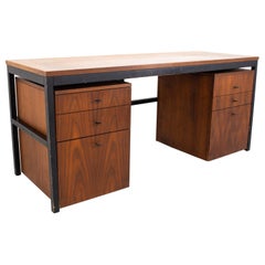 Milo Baughman for Directional Mid Century Parsons Writing Desk with Modular File