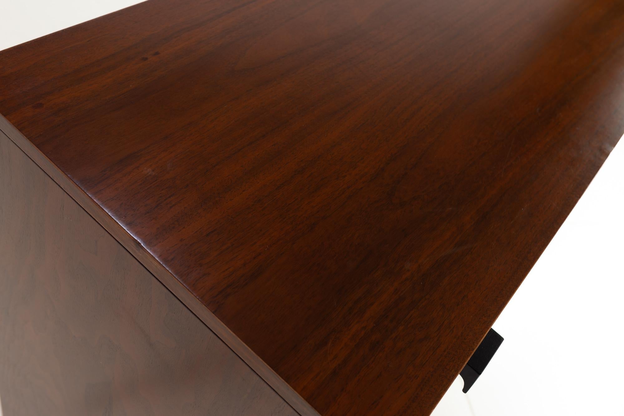 American Milo Baughman for Directional Mid Century Walnut 5 Drawer Highboy Dresser