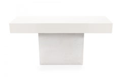 Milo Baughman for Directional Mid-Century White Laminate and Chrome Column Conso