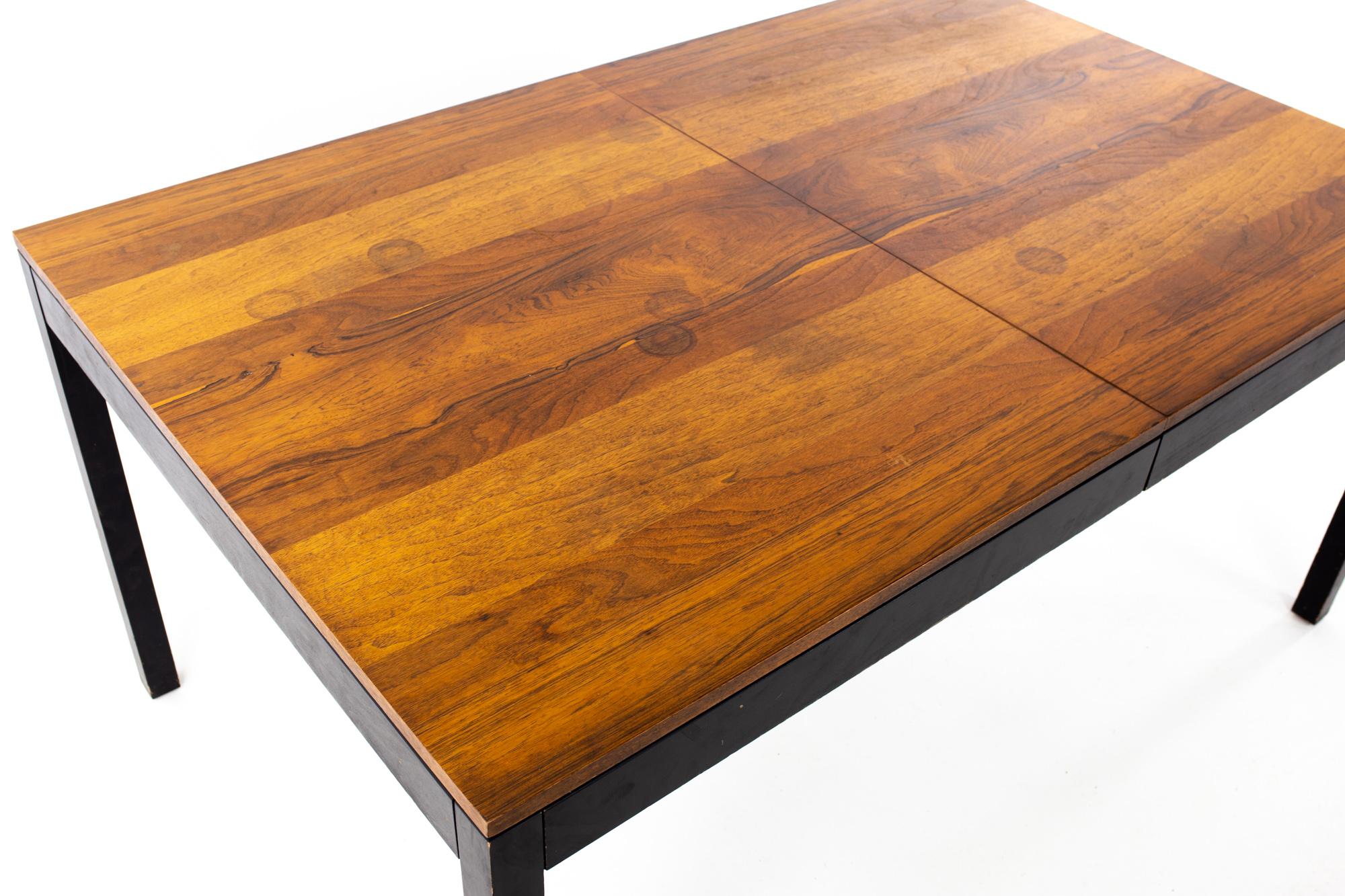 Late 20th Century Milo Baughman for Directional Mid Century Rosewood Walnut and Oak Parsons Table