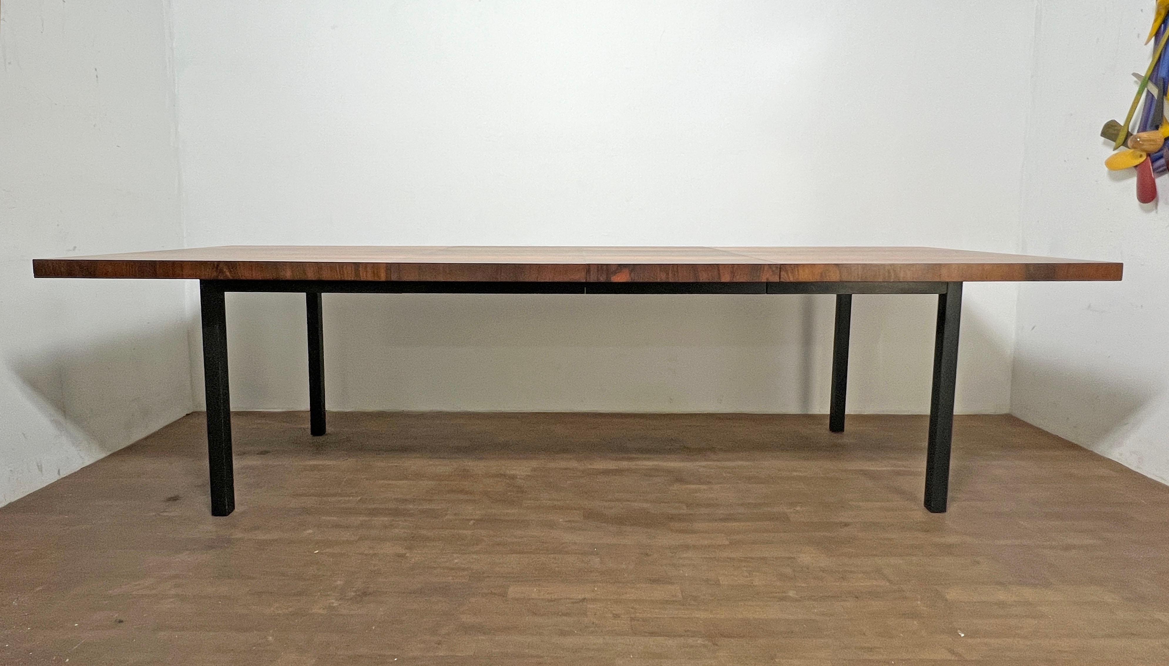 Milo Baughman for Directional Mixed Woods Dining Table with Two Leaves C. 1960s 9