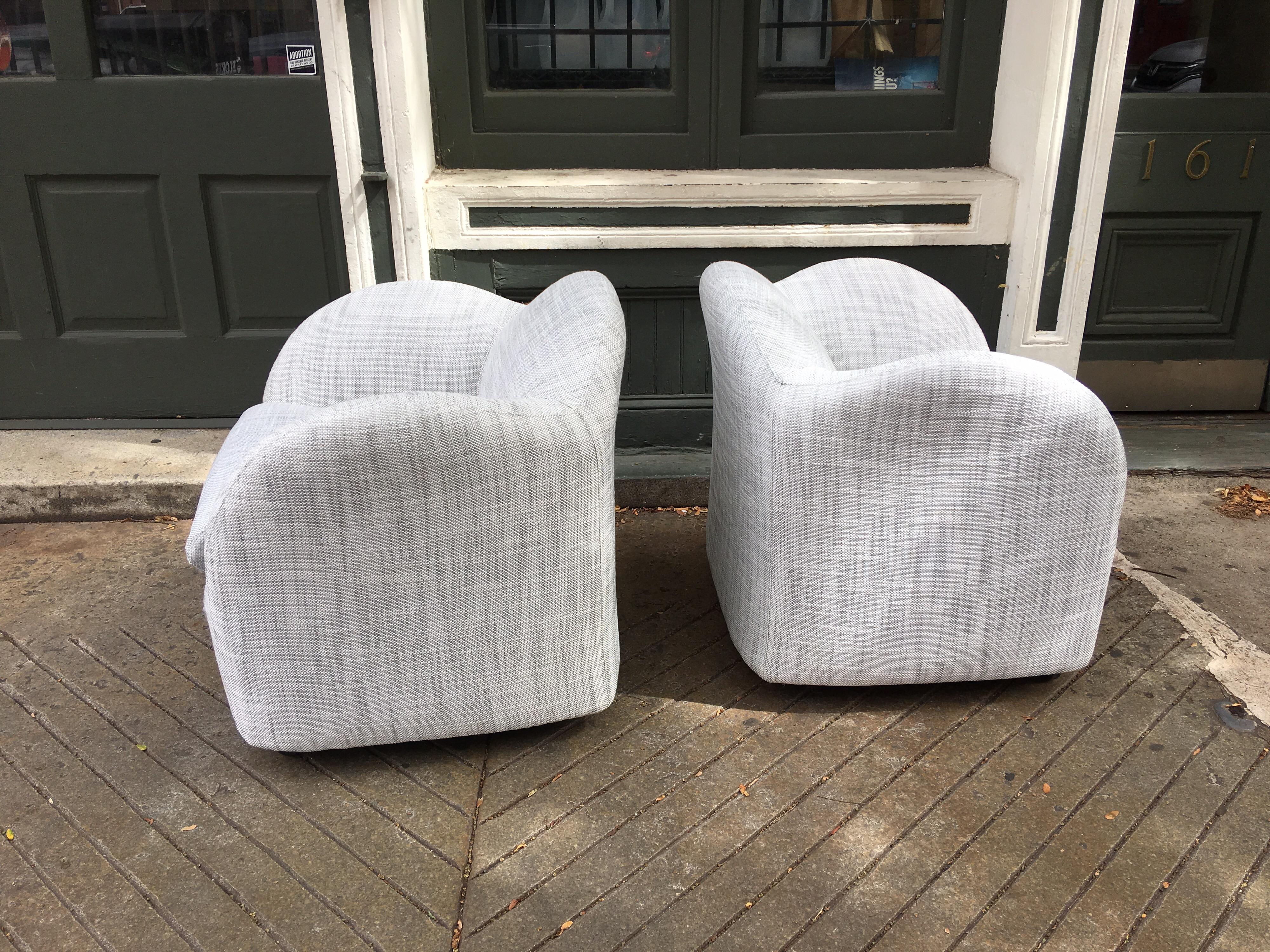 Milo Baughman for Directional Pair of Barrel Chairs In Good Condition In Philadelphia, PA