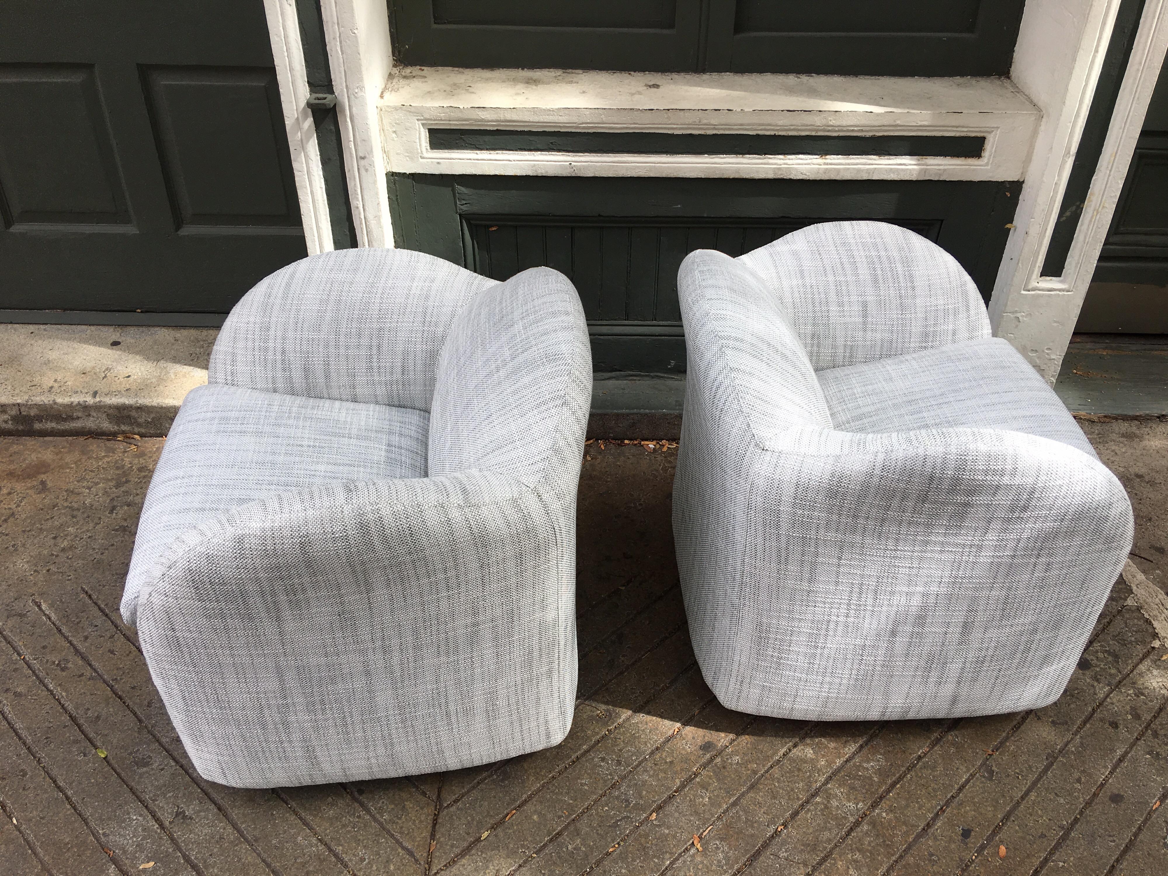 Late 20th Century Milo Baughman for Directional Pair of Barrel Chairs
