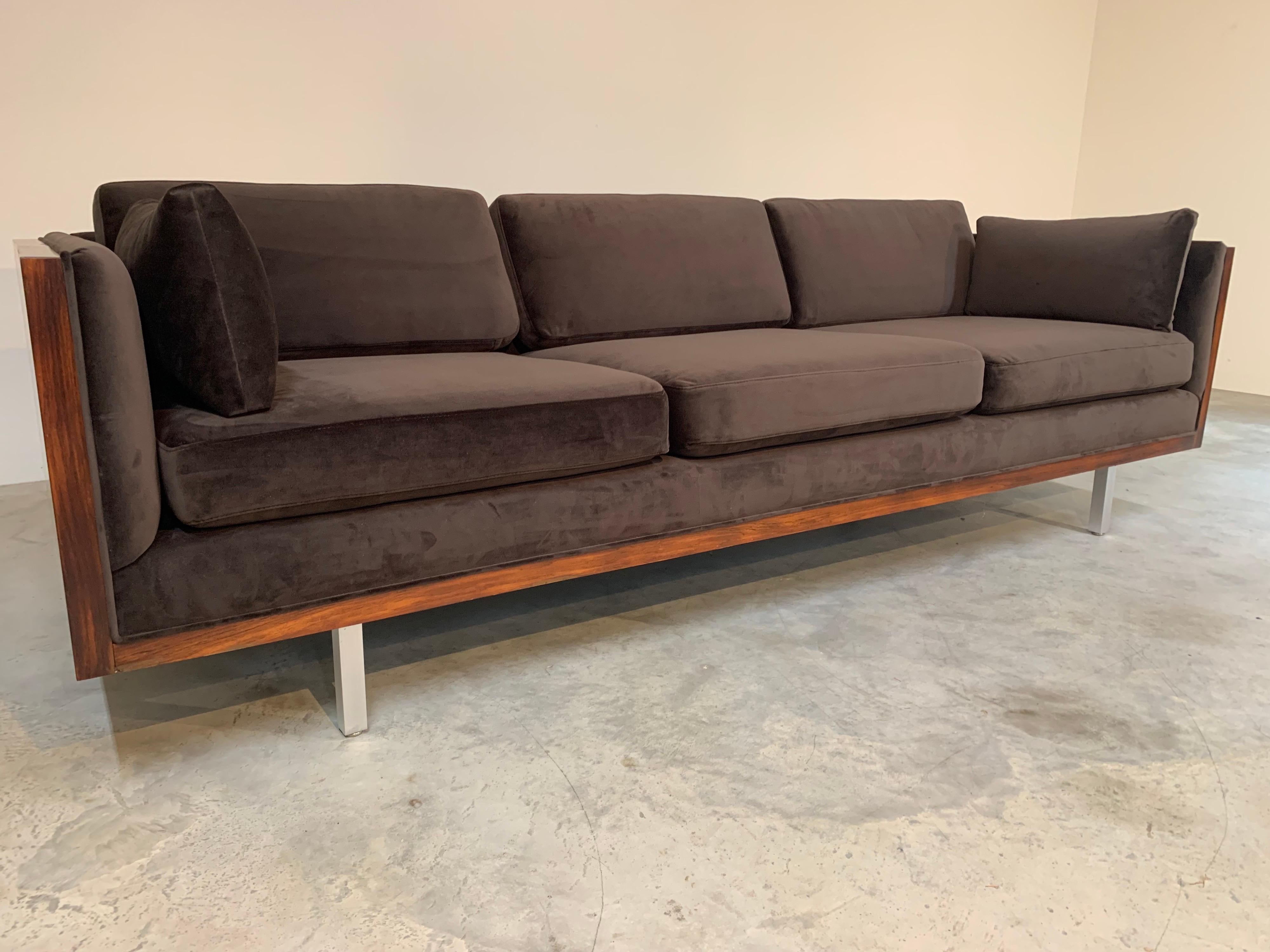 Mid-Century Modern Milo Baughman for Directional Rosewood Panel Case Sofa