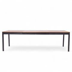 Milo Baughman para Directional Mesa de comedor de palisandro, nogal y fresno con 2 hojas