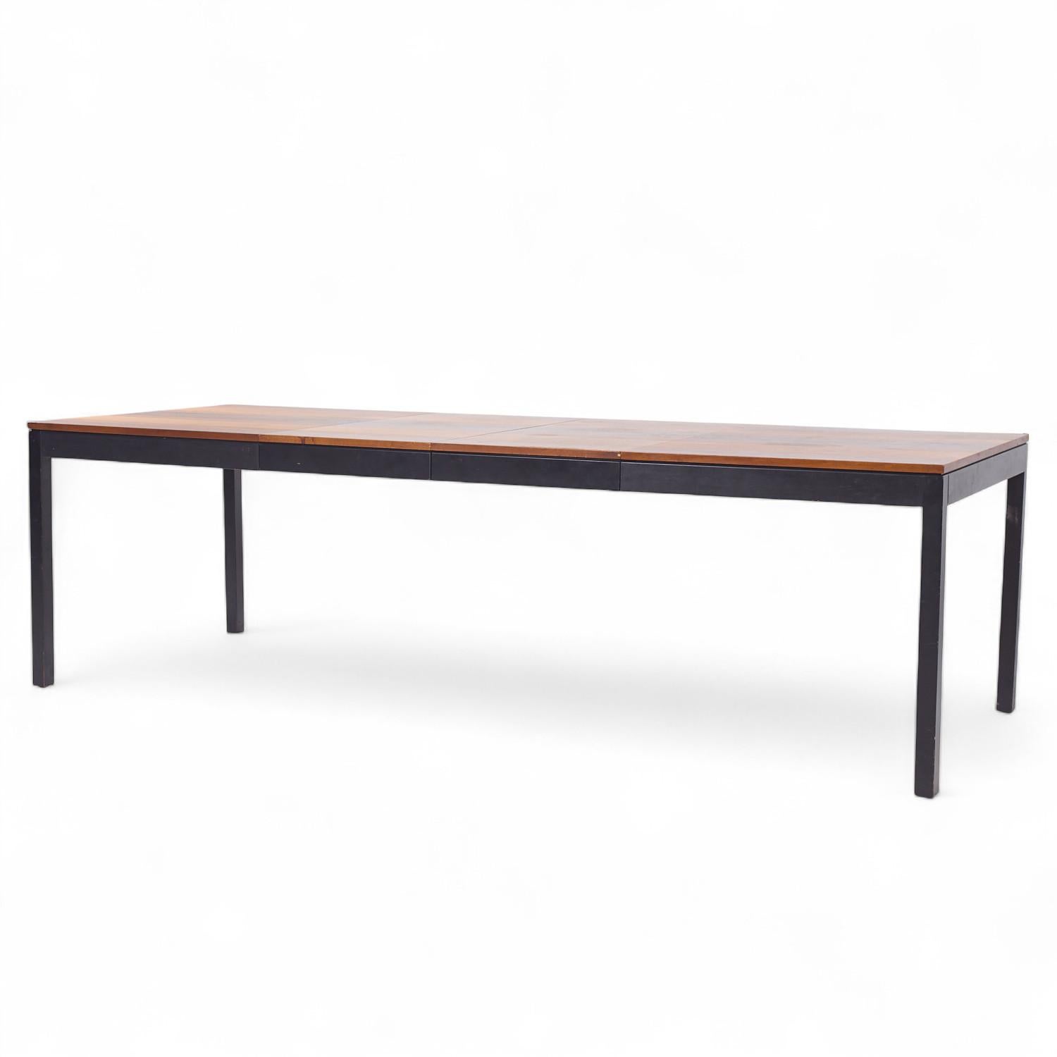 Mid-Century Modern Milo Baughman for Directional Rosewood, Walnut, Ash Dining Table with 2 Leaves For Sale