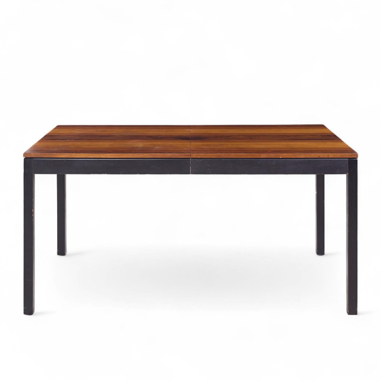 Milo Baughman for Directional Rosewood, Walnut, Ash Dining Table with 2 Leaves For Sale 1