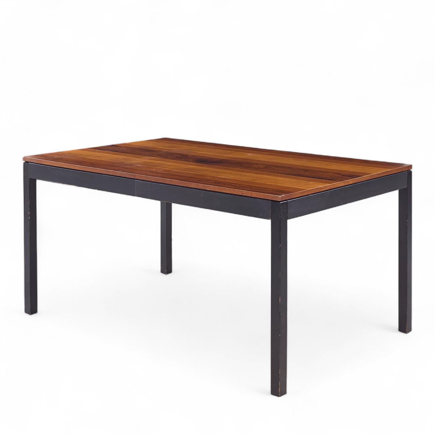 Milo Baughman for Directional Rosewood, Walnut, Ash Dining Table with 2 Leaves For Sale 2