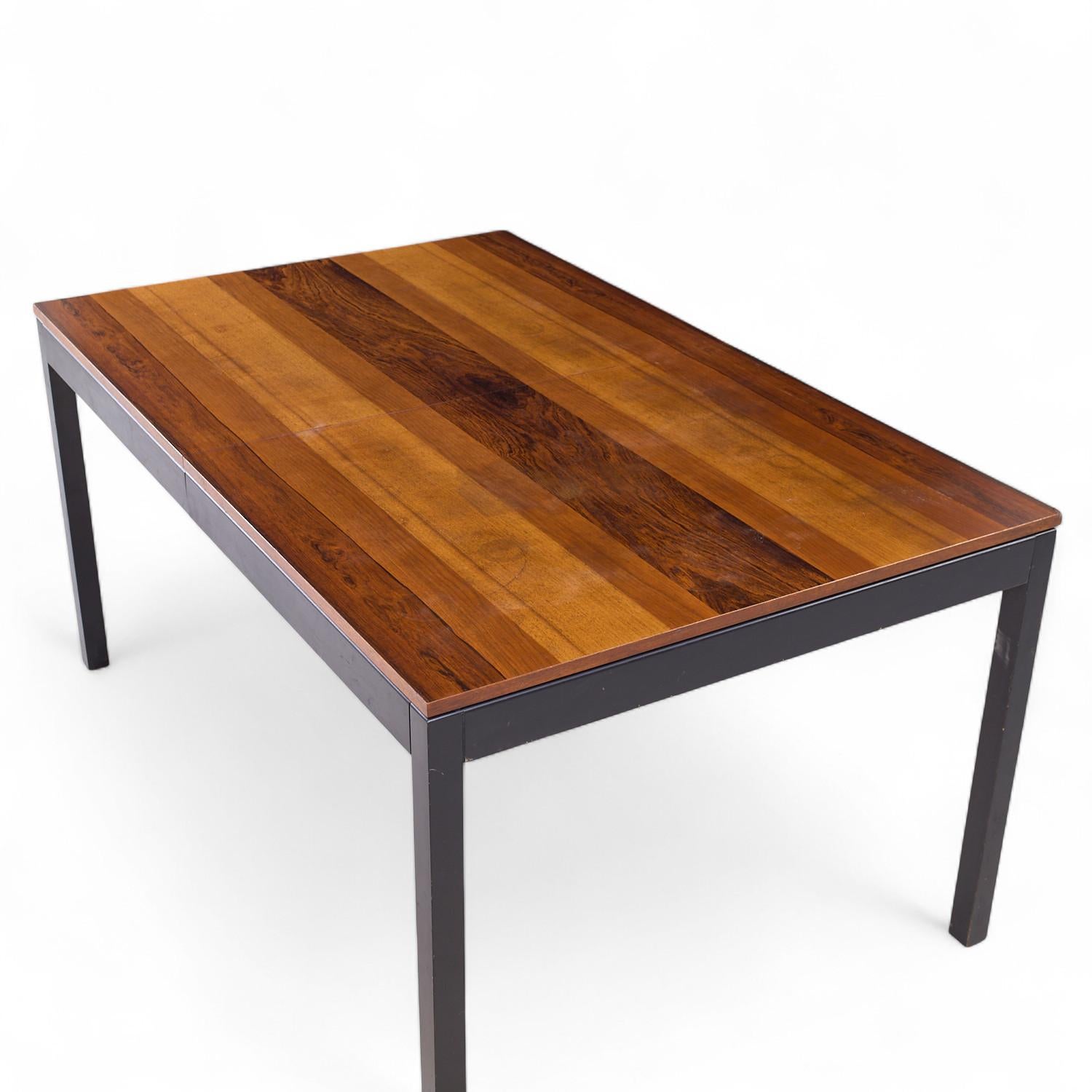 Milo Baughman for Directional Rosewood, Walnut, Ash Dining Table with 2 Leaves For Sale 3