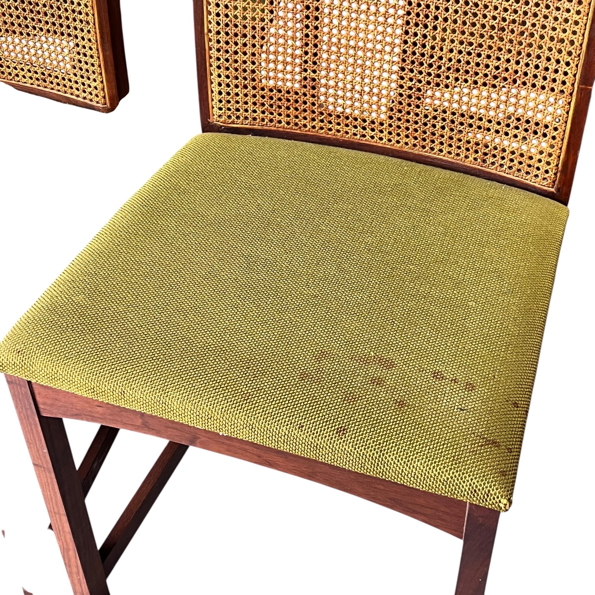 Milo Baughman for Directional Walnut and Cane Back Dining Chairs - Set of 8 For Sale 3
