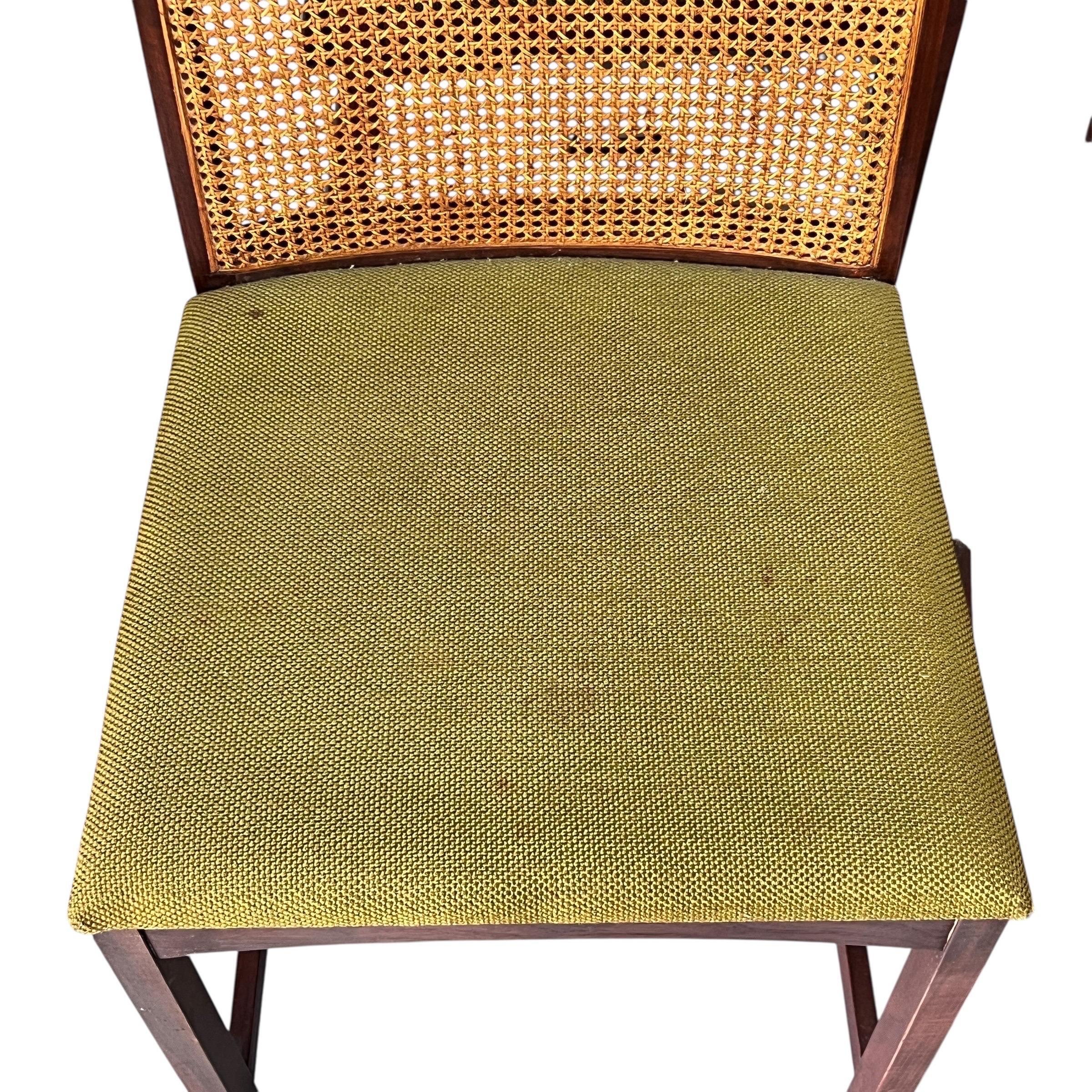 Milo Baughman for Directional Walnut and Cane Back Dining Chairs - Set of 8 For Sale 4