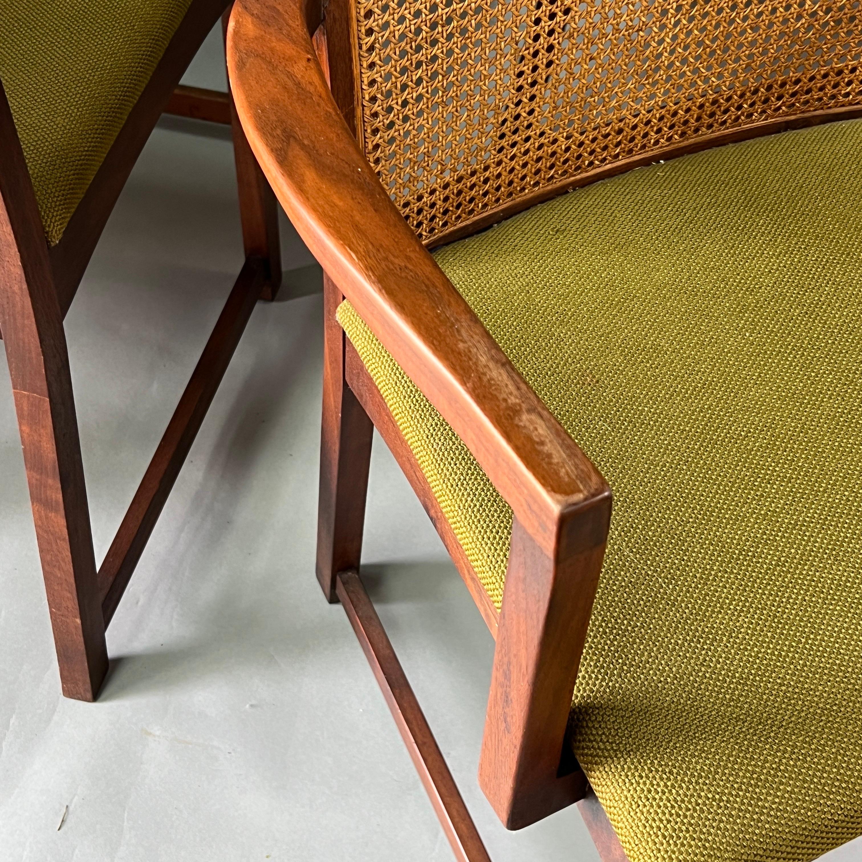 Milo Baughman for Directional Walnut and Cane Back Dining Chairs - Set of 8 For Sale 6