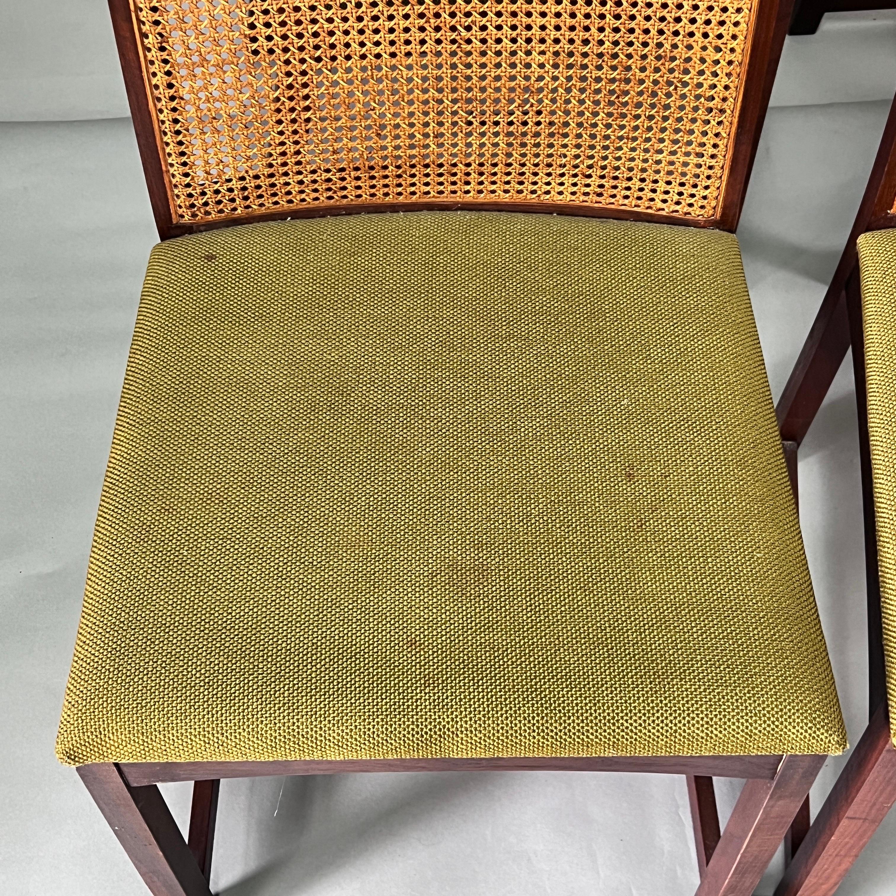 Milo Baughman for Directional Walnut and Cane Back Dining Chairs - Set of 8 For Sale 8