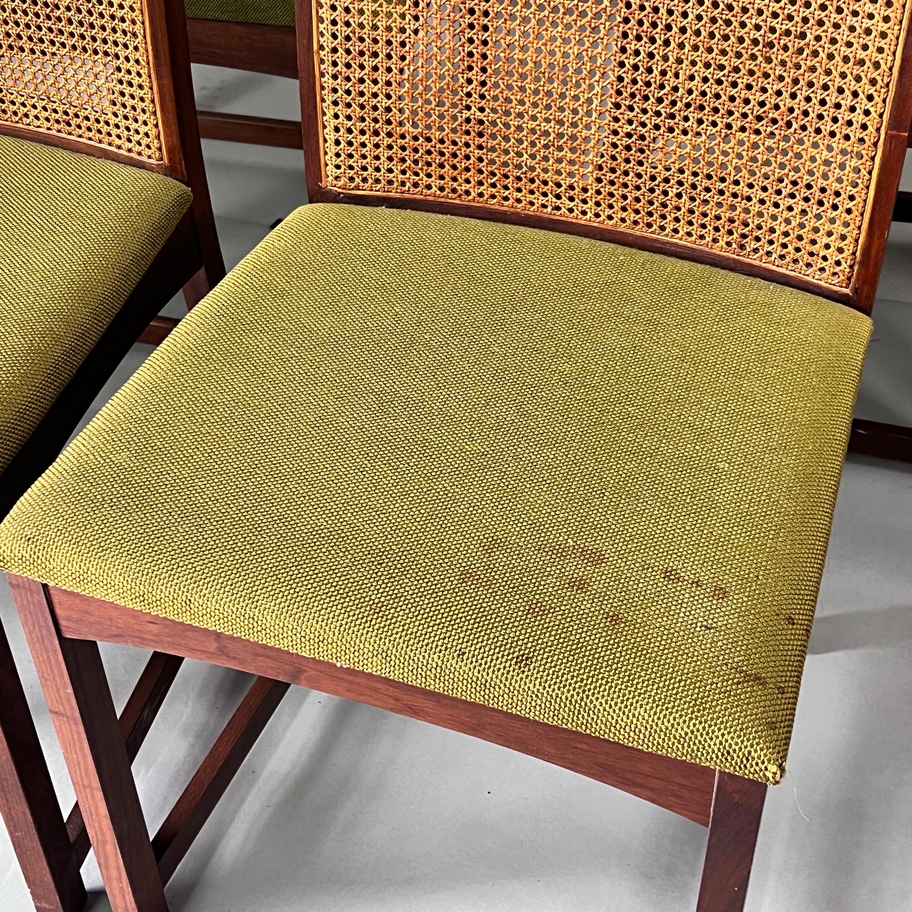 Milo Baughman for Directional Walnut and Cane Back Dining Chairs - Set of 8 For Sale 10