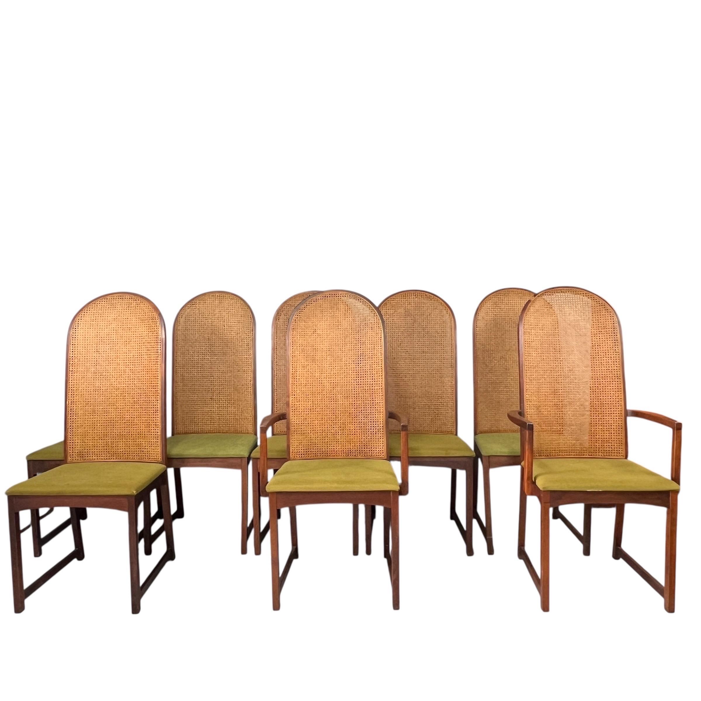 For sale is this nice lot of 8 vintage chairs made by Milo Baughman for Directional