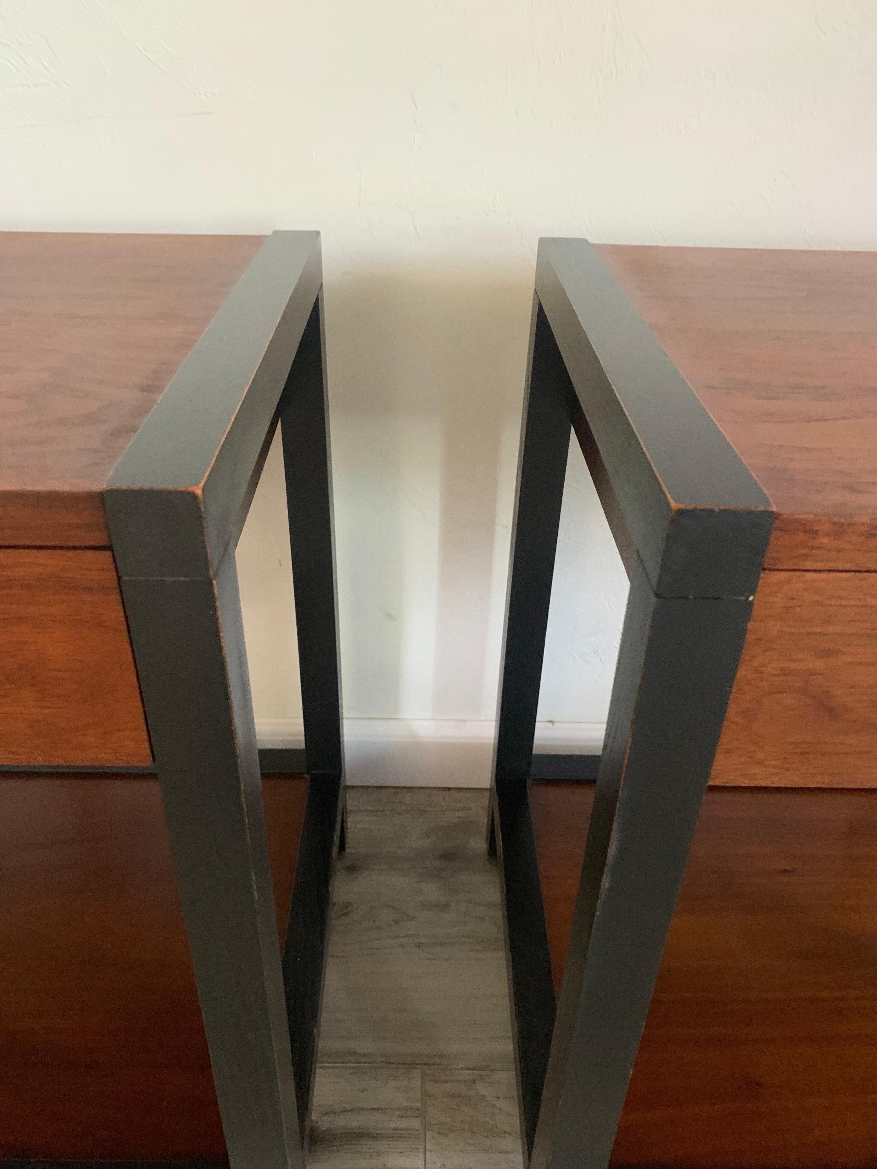 Milo Baughman for Directional Walnut and Ebonized Nightstands.  3