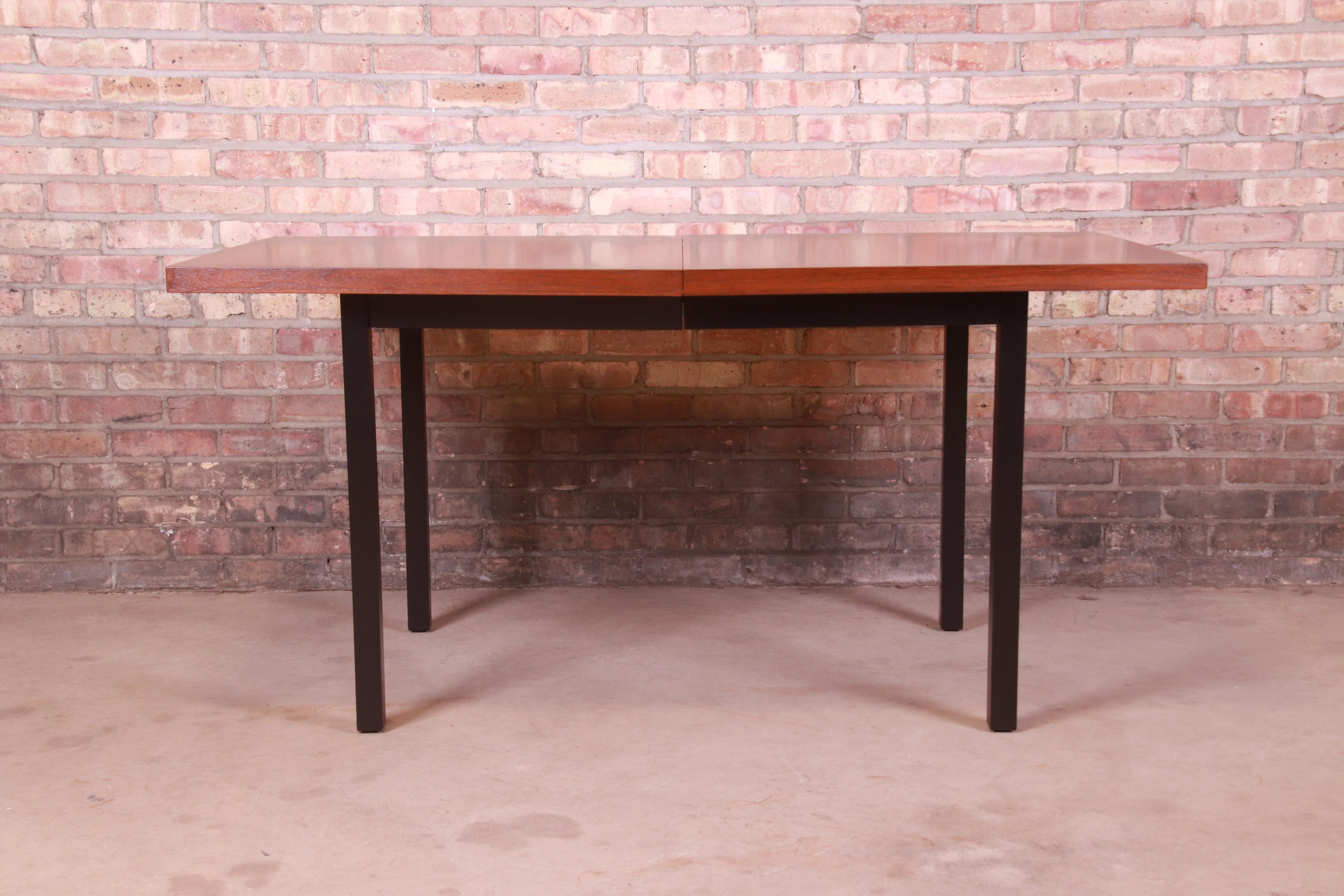 Milo Baughman for Directional Walnut Boat-Shaped Dining Table, Newly Refinished For Sale 3