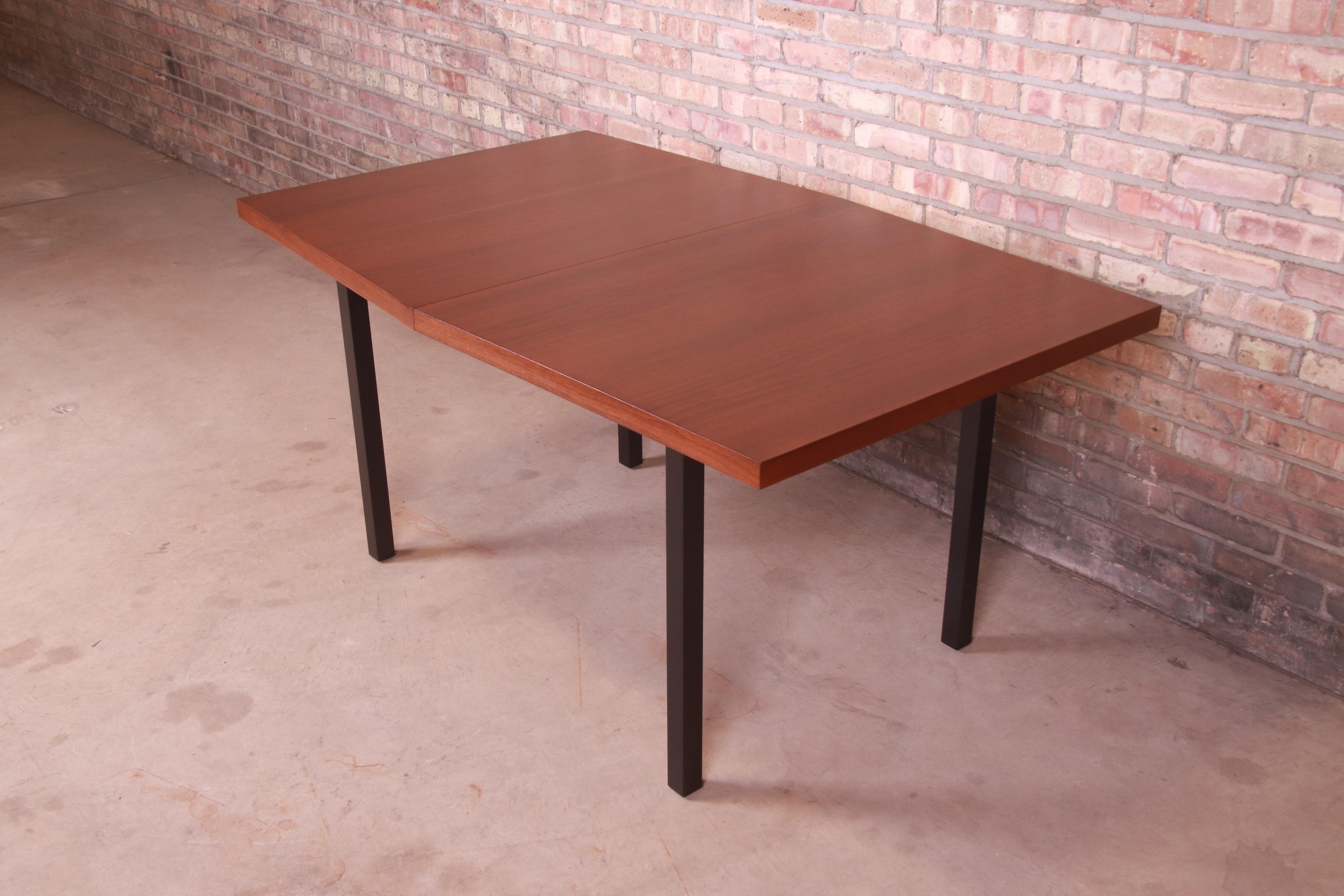 Milo Baughman for Directional Walnut Boat-Shaped Dining Table, Newly Refinished For Sale 4