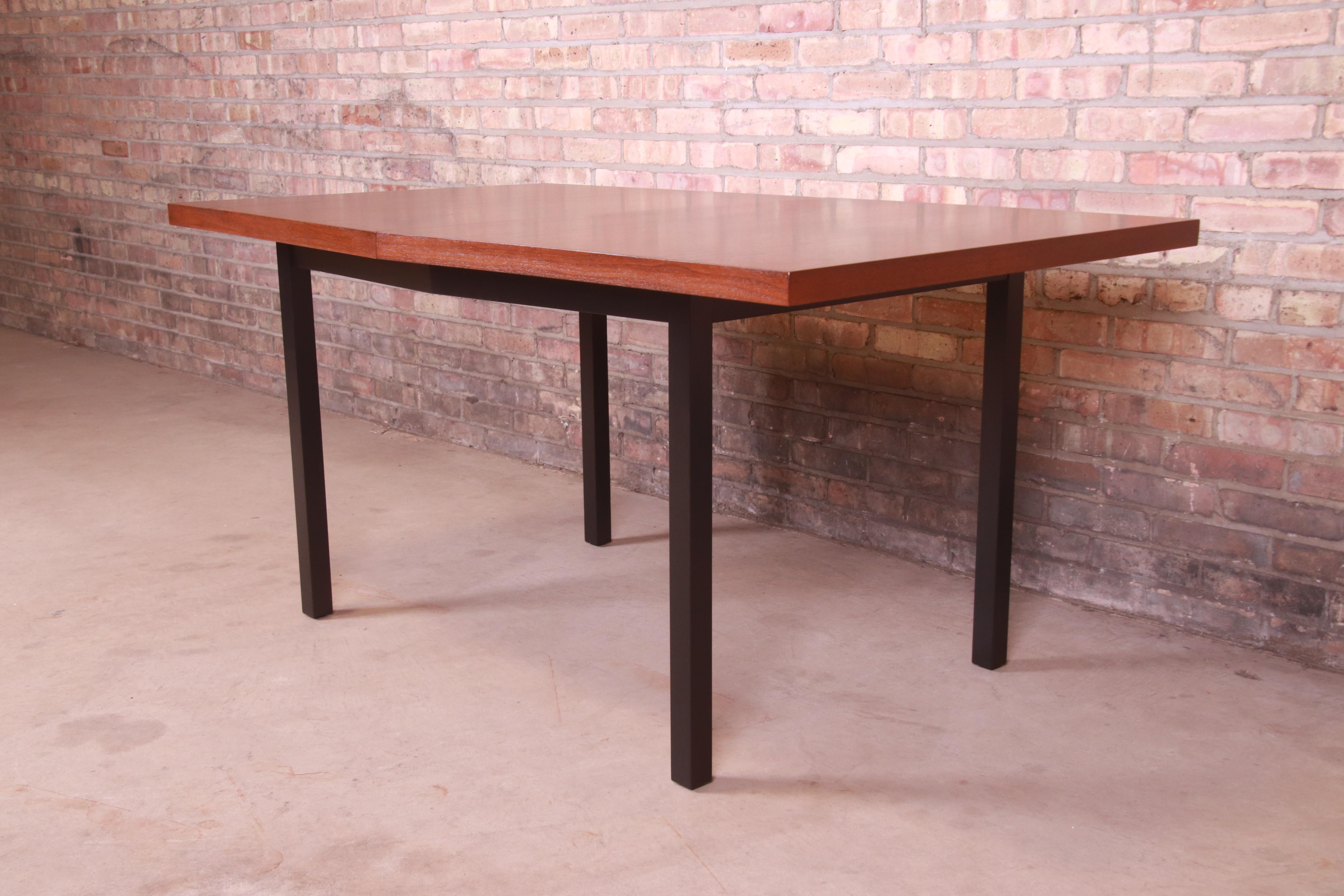 Milo Baughman for Directional Walnut Boat-Shaped Dining Table, Newly Refinished For Sale 5