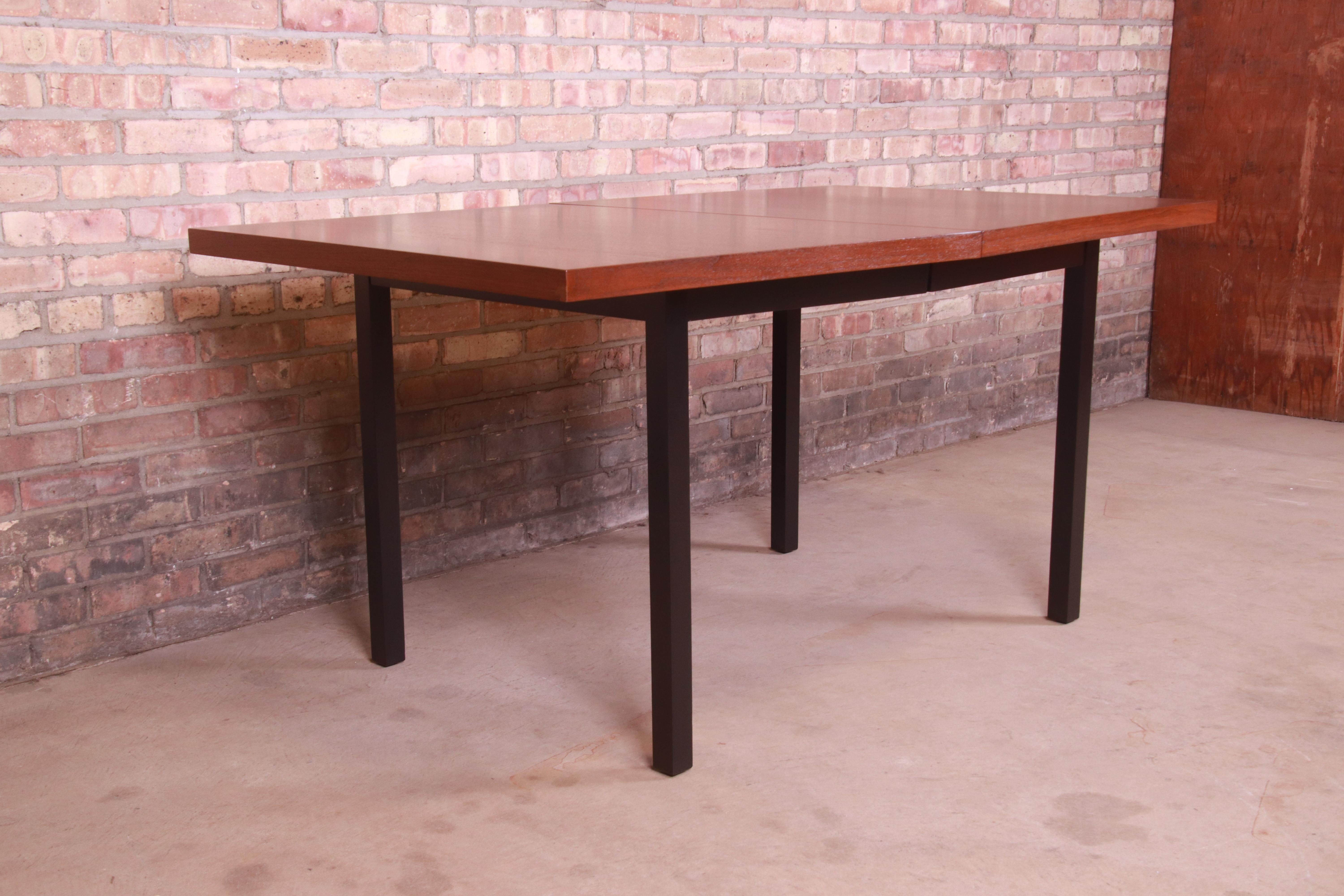 Milo Baughman for Directional Walnut Boat-Shaped Dining Table, Newly Refinished For Sale 7
