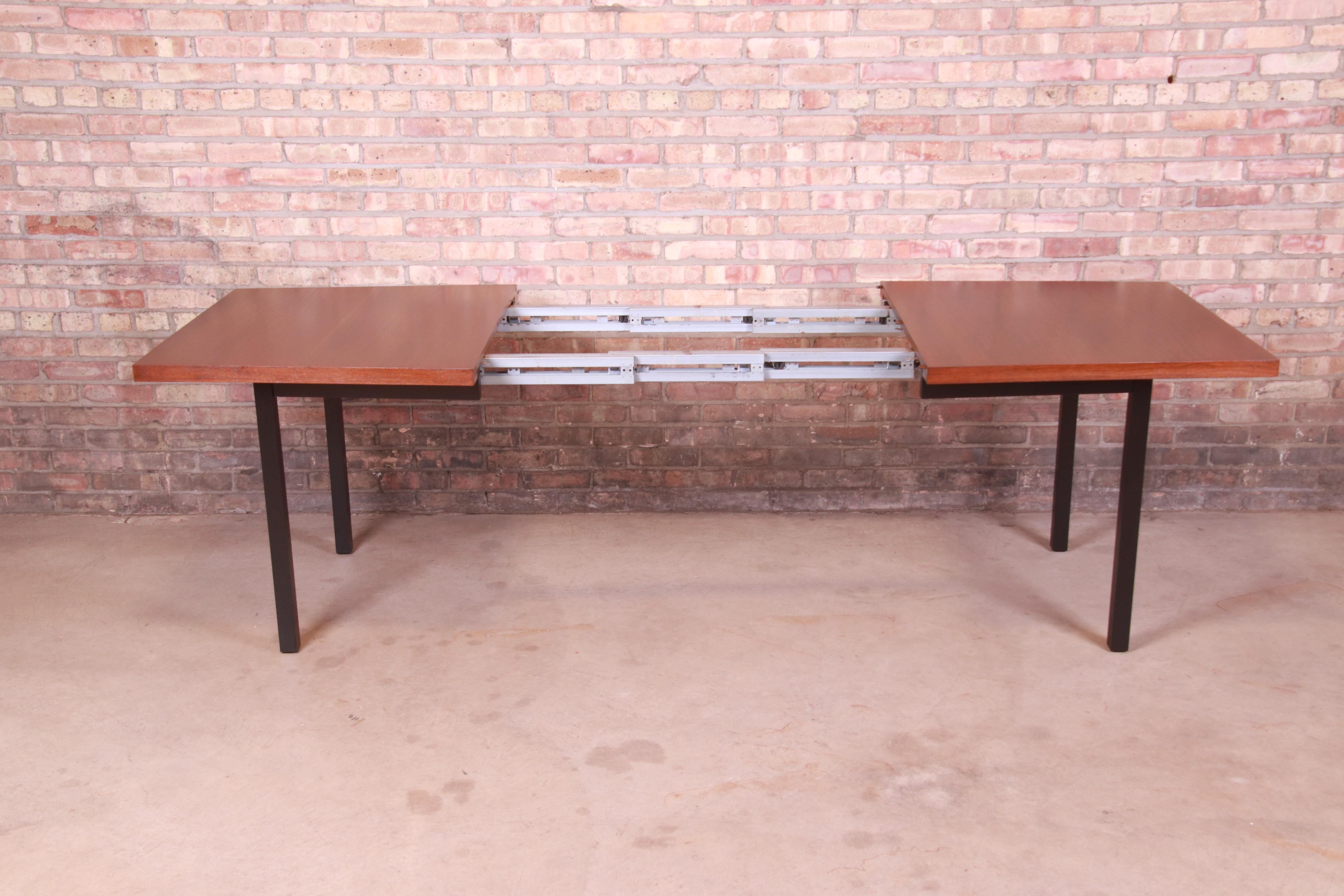 Milo Baughman for Directional Walnut Boat-Shaped Dining Table, Newly Refinished For Sale 1