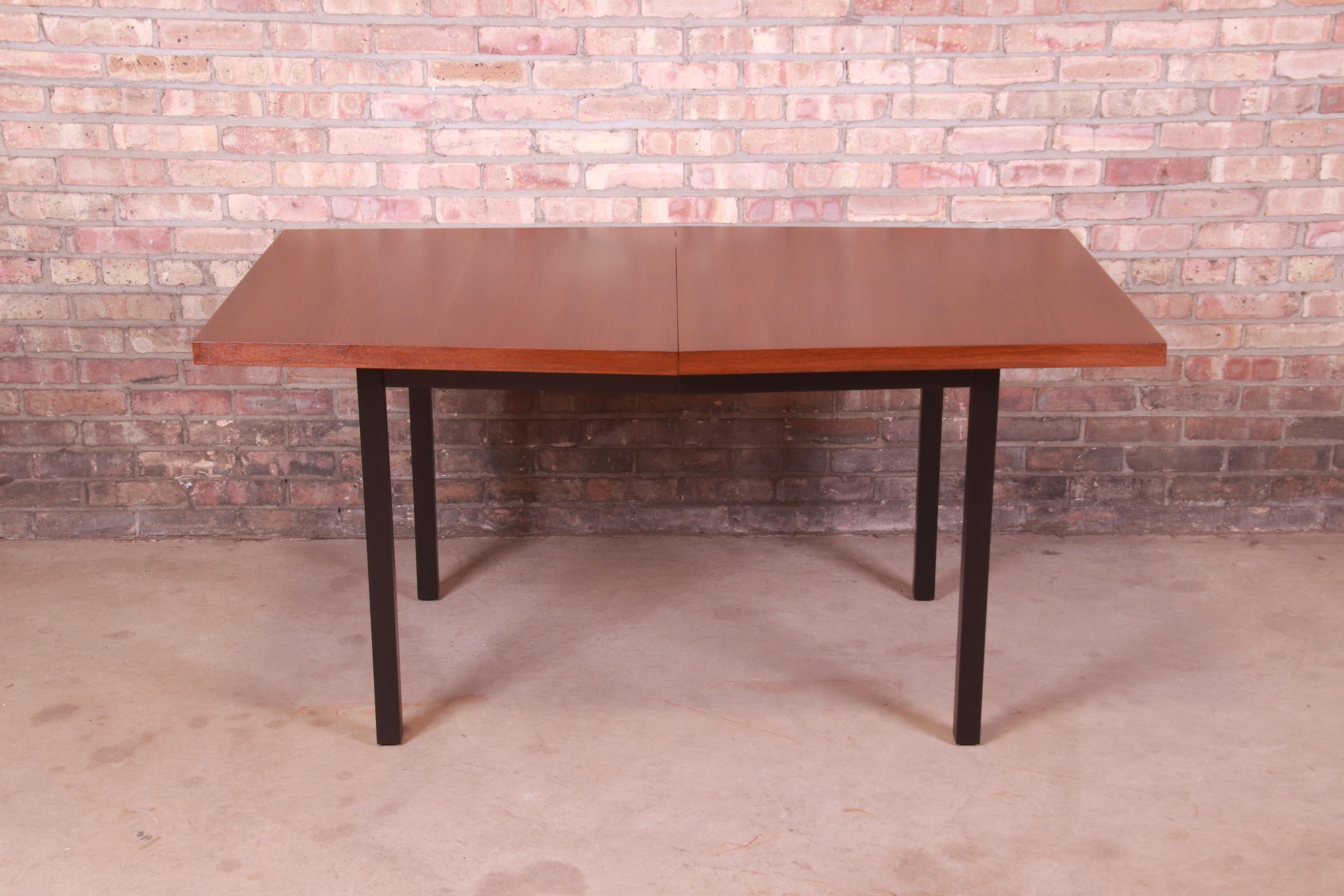 Milo Baughman for Directional Walnut Boat-Shaped Dining Table, Newly Refinished For Sale 2