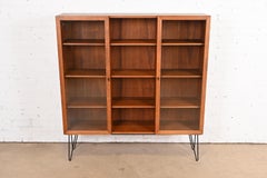 Milo Baughman for Directional Walnut Bookcase Cabinet on Hairpin Legs, 1960s