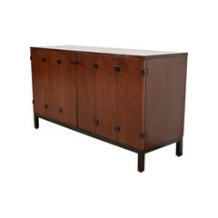 Milo Baughman for Directional Walnut Sideboard Credenza, Newly Refinished