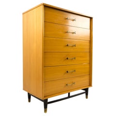 Milo Baughman for Drexel Blonde Highboy Dresser