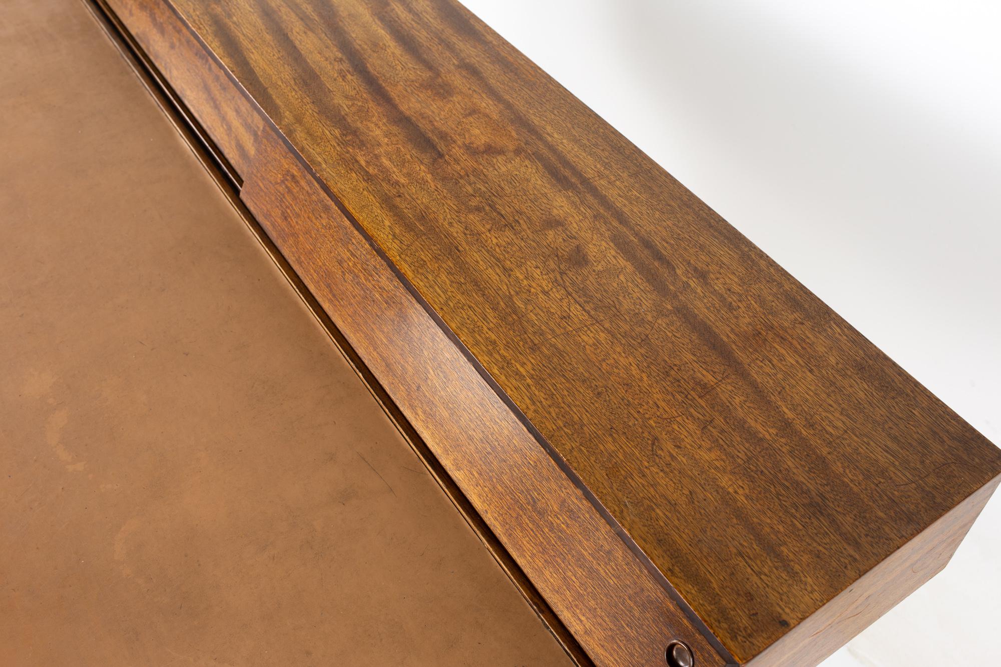 Late 20th Century Milo Baughman for Drexel Mid Century Walnut Floating Double Sided Desk