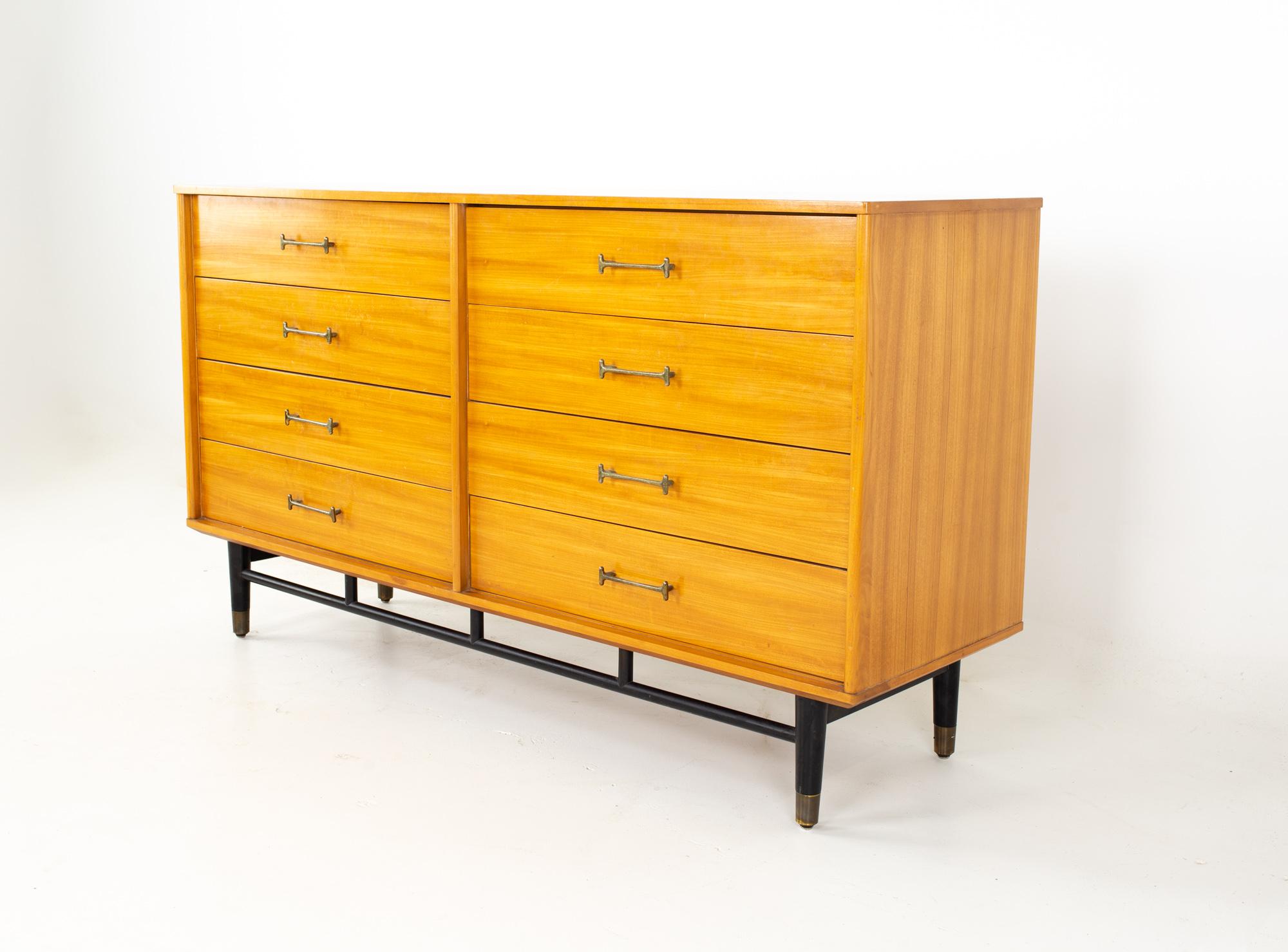 Milo Baughman for Drexel new todays living midcentury 8 drawer lowboy dresser
Dresser measures: 60.25 wide x 18.25 deep x 34 inches high

All pieces of furniture can be had in what we call restored vintage condition. That means the piece is