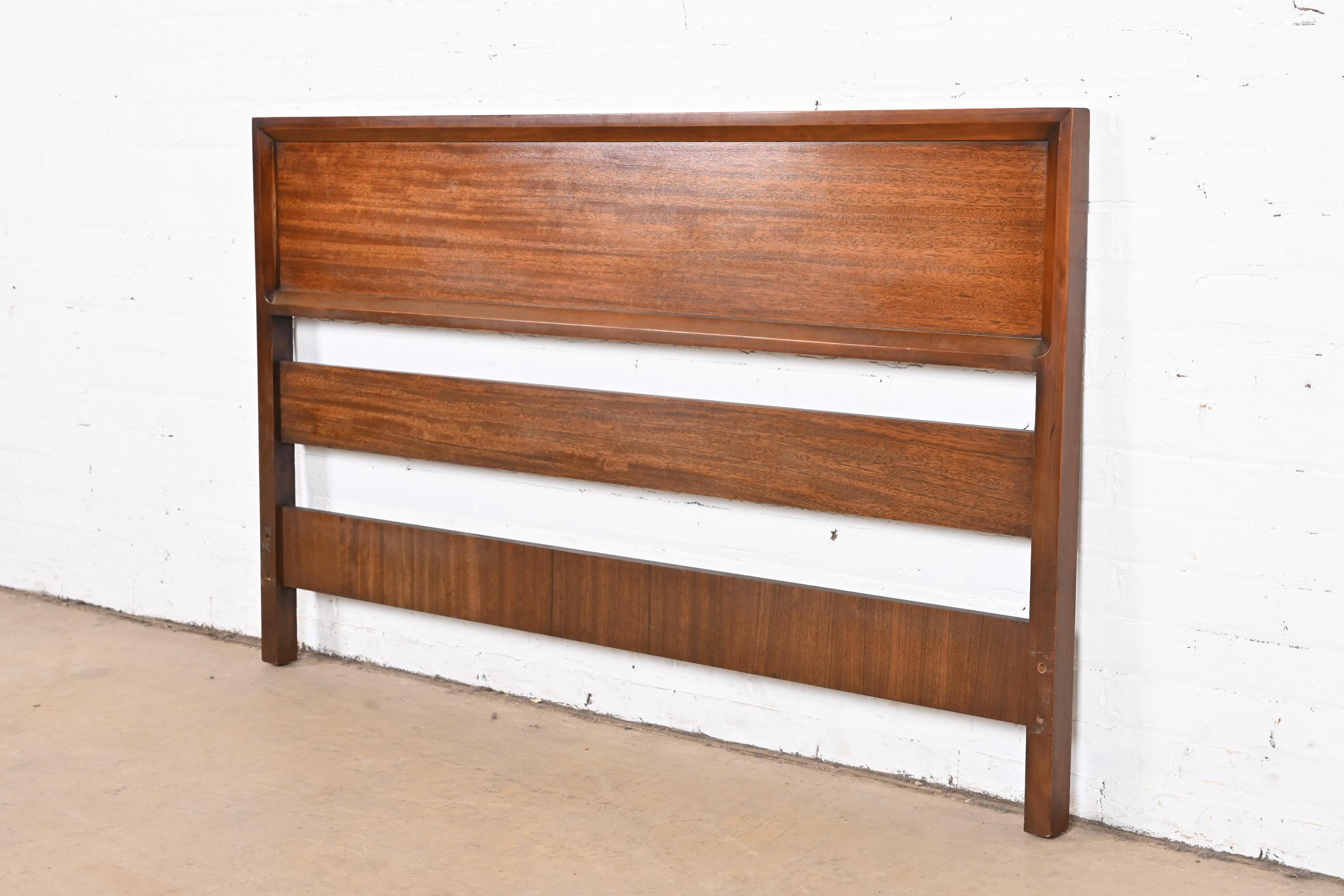 Mid-Century Modern Milo Baughman for Drexel Perspective Exotic Mindoro Wood Full Size Headboard For Sale