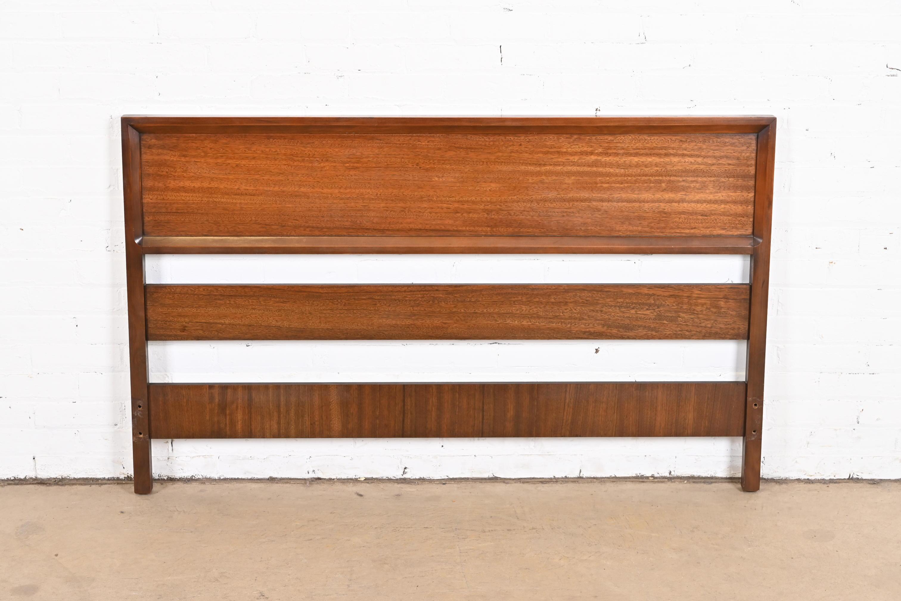 American Milo Baughman for Drexel Perspective Exotic Mindoro Wood Full Size Headboard For Sale