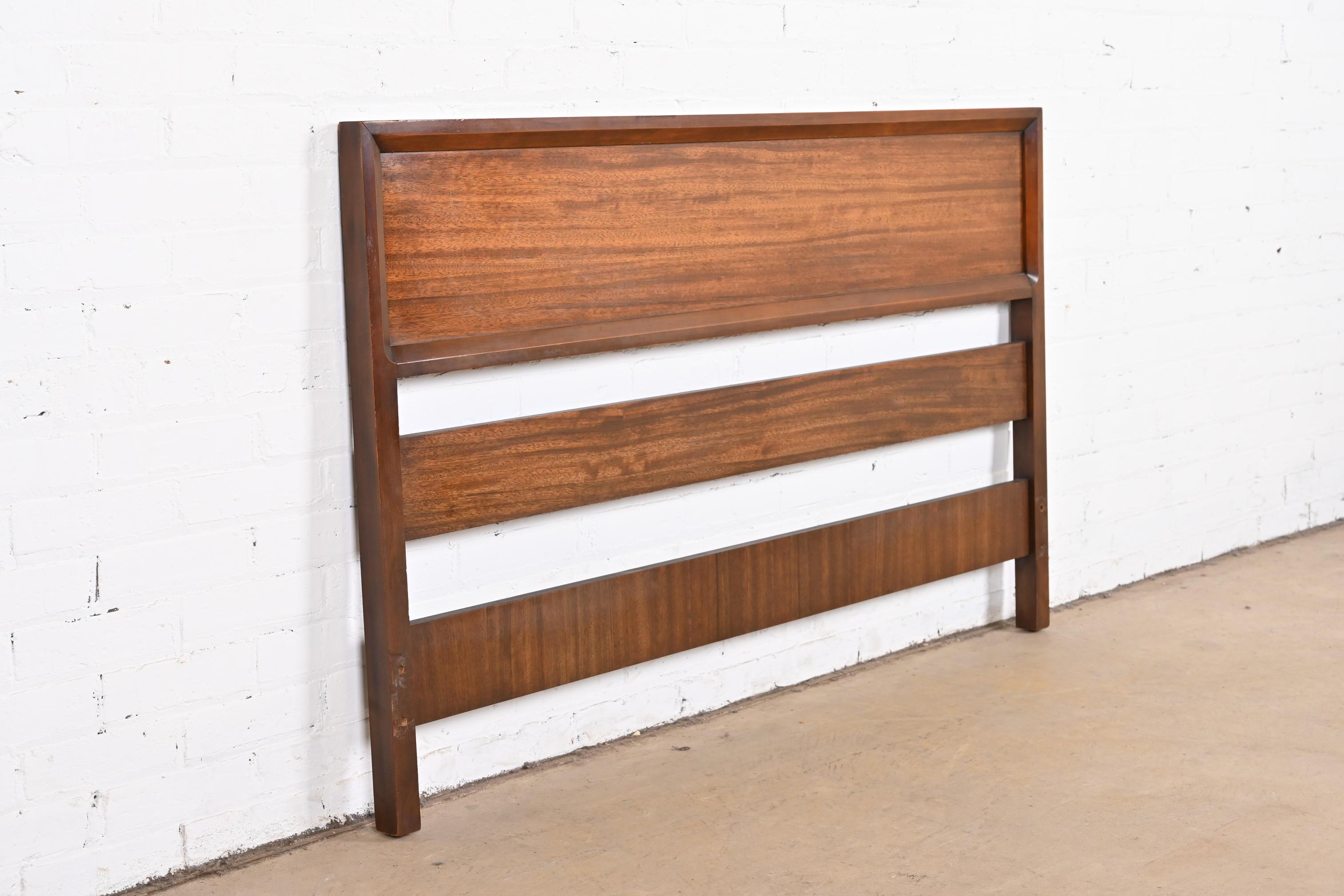 Mid-20th Century Milo Baughman for Drexel Perspective Exotic Mindoro Wood Full Size Headboard For Sale