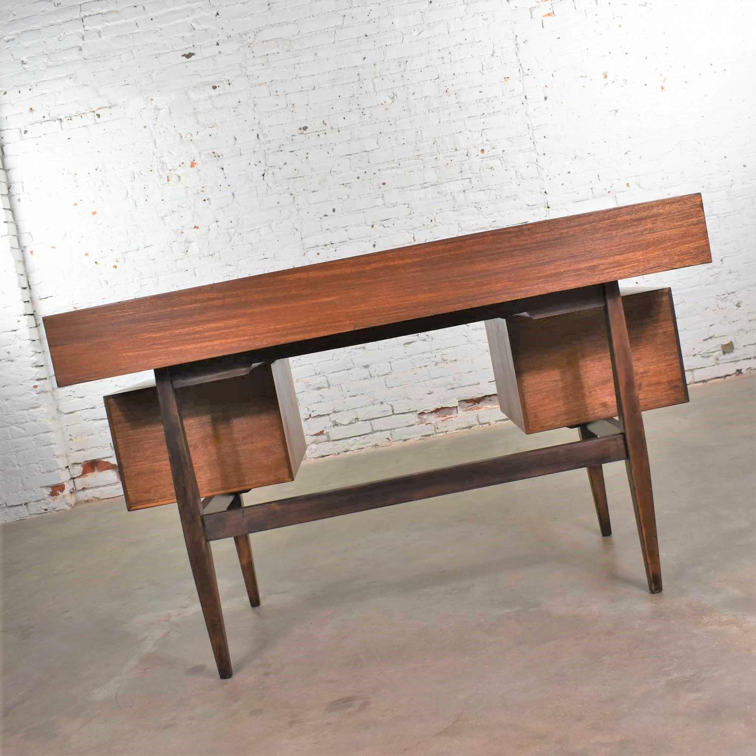 Milo Baughman for Drexel Perspective Mindoro and Faux Leather Floating Top MCM D 1