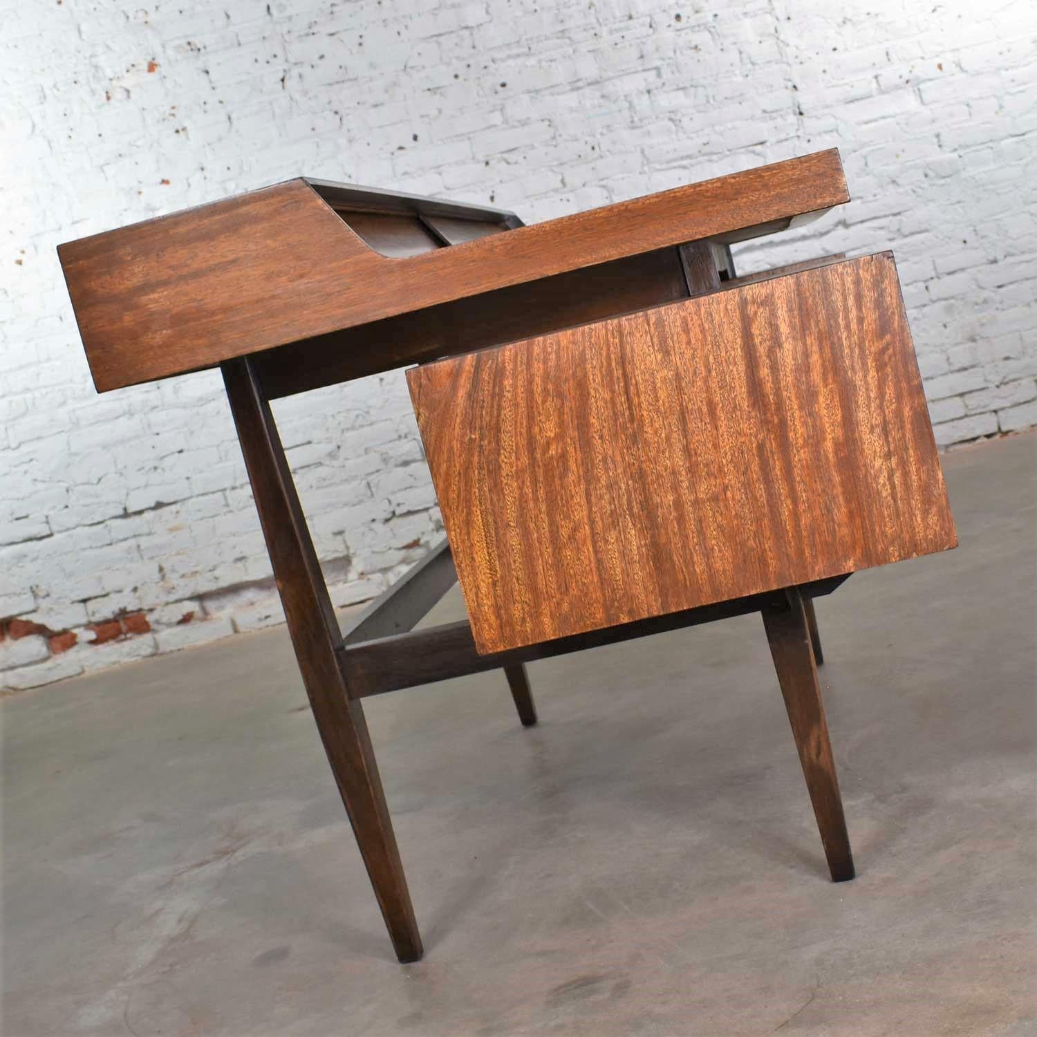 Milo Baughman for Drexel Perspective Mindoro and Faux Leather Floating Top MCM D 2