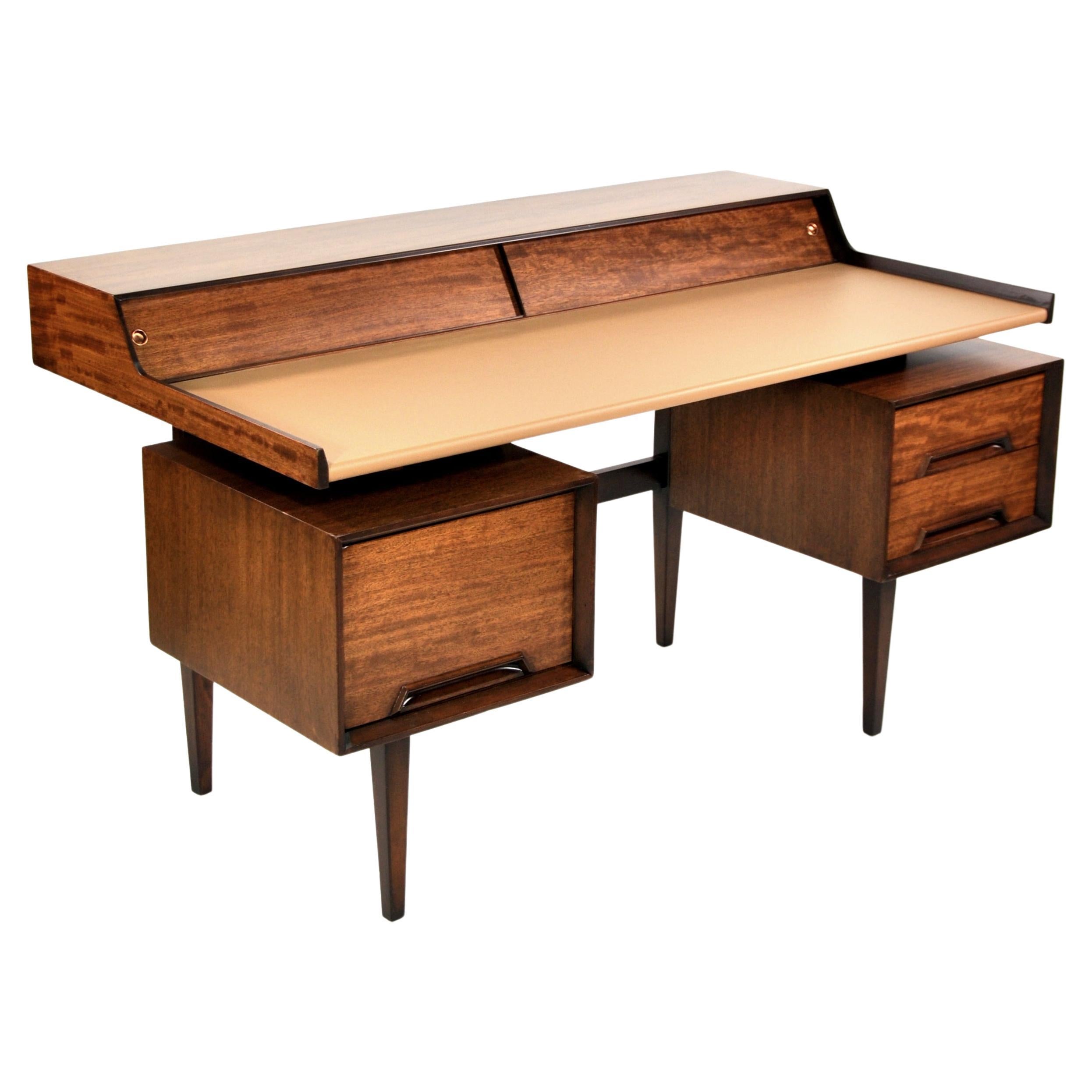Milo Baughman for Drexel Perspective Mindoro and Leather Desk 5