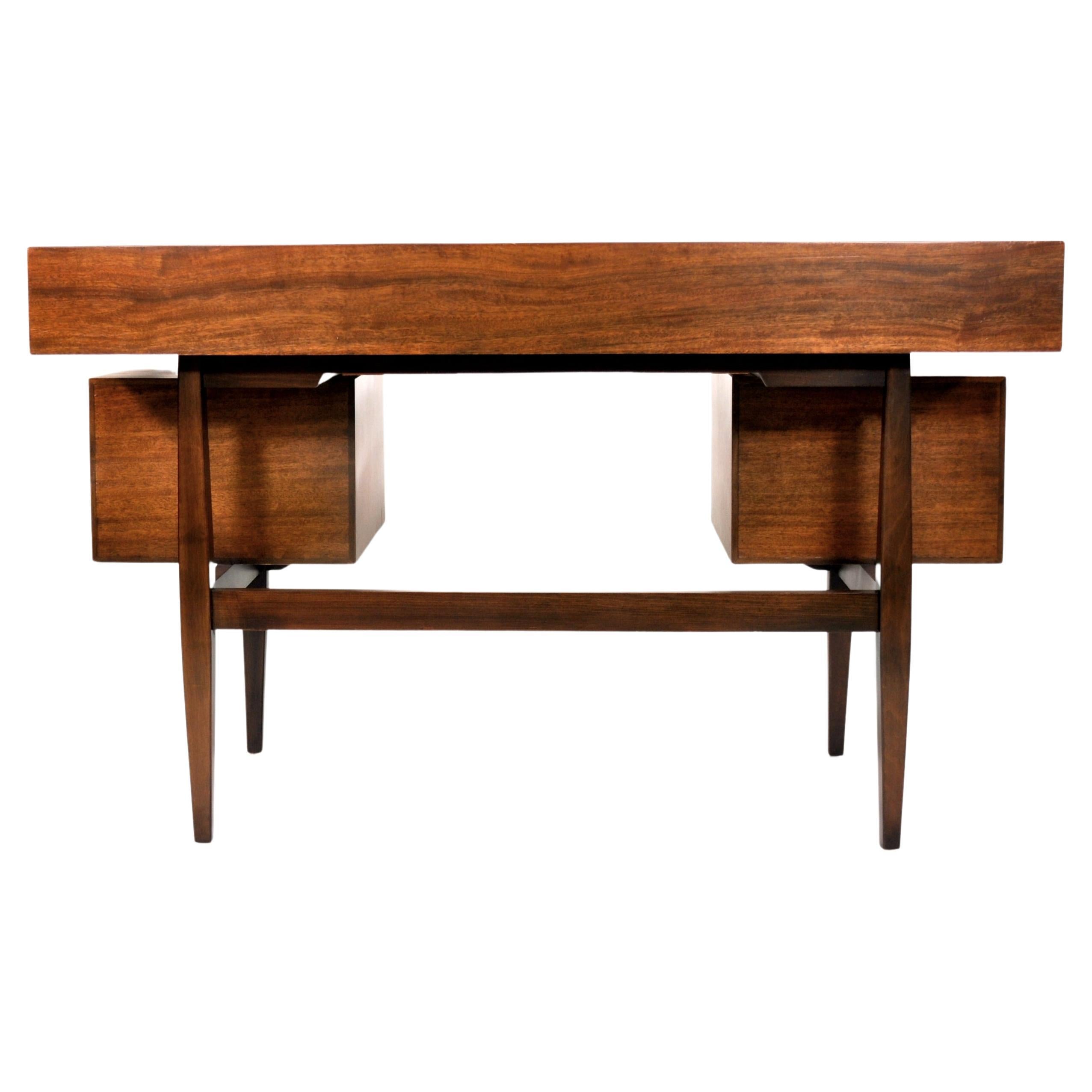 Mid-20th Century Milo Baughman for Drexel Perspective Mindoro and Leather Desk