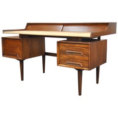 Vintage Milo Baughman for Drexel Perspective Mindoro and Leather Desk